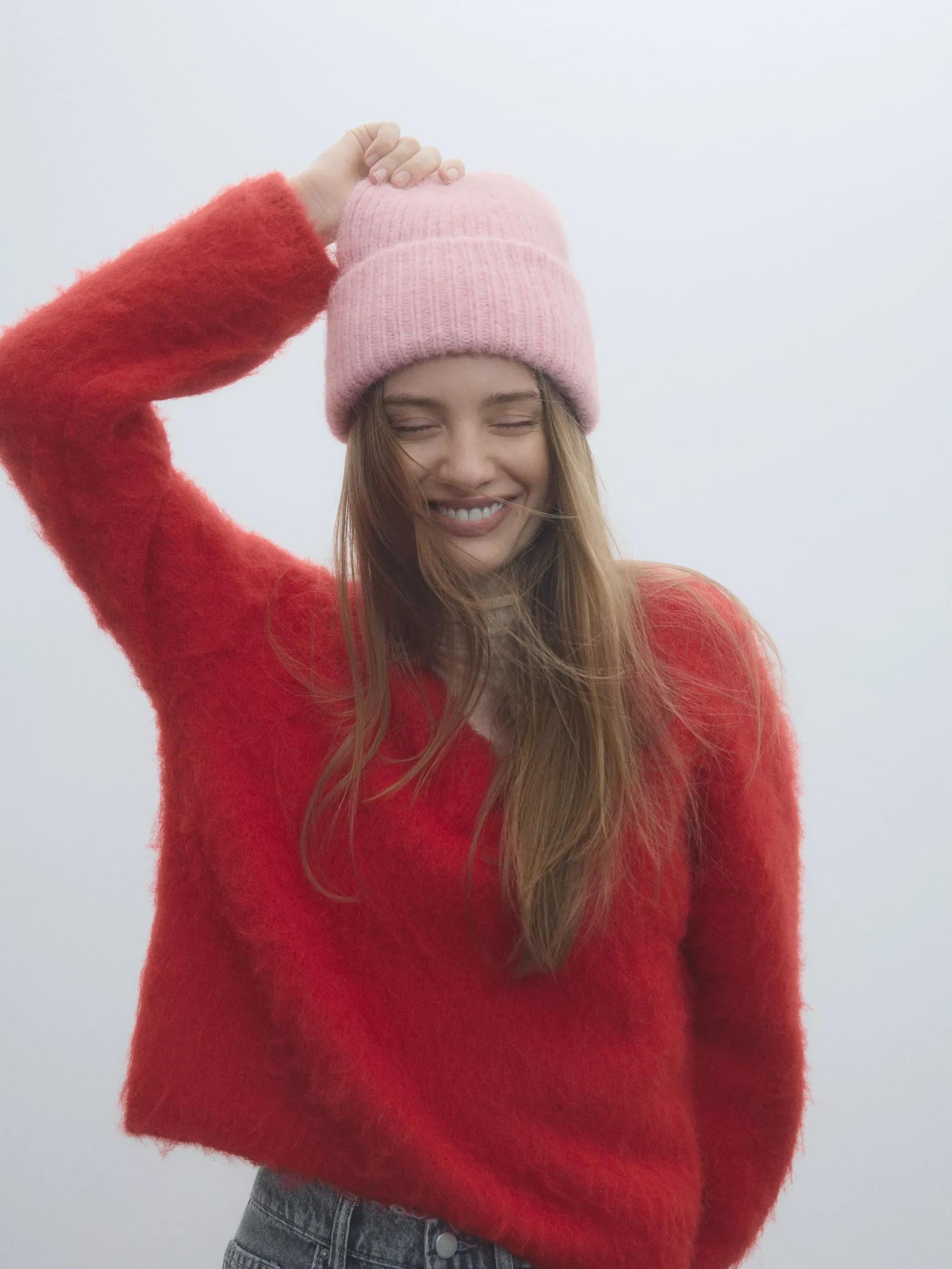 Pink Wooled Beanie, Pink, large image number 1