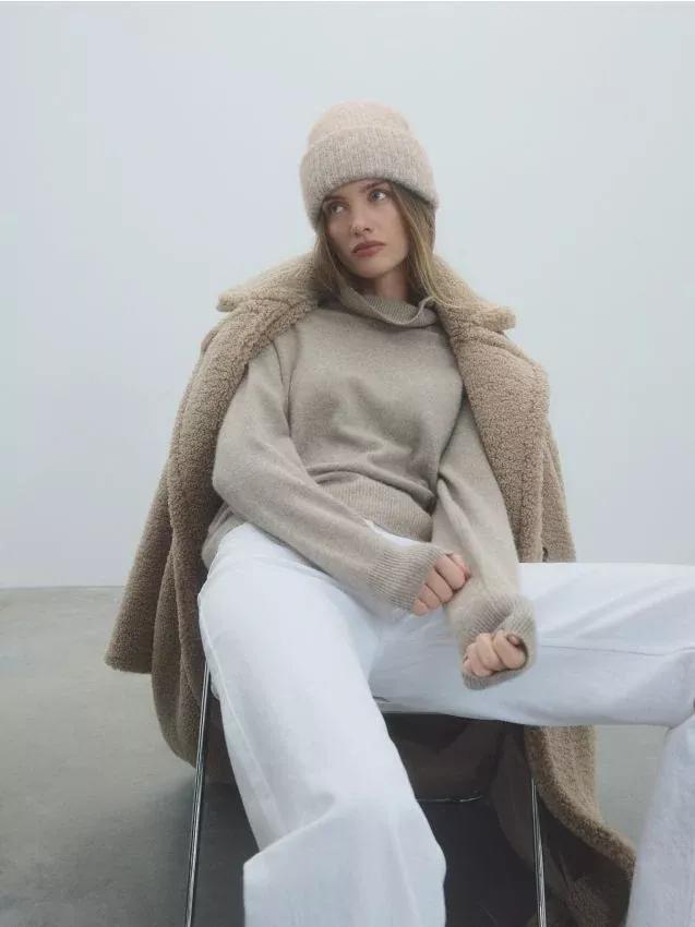 Grey Wooled Beanie, Grey, large image number 0