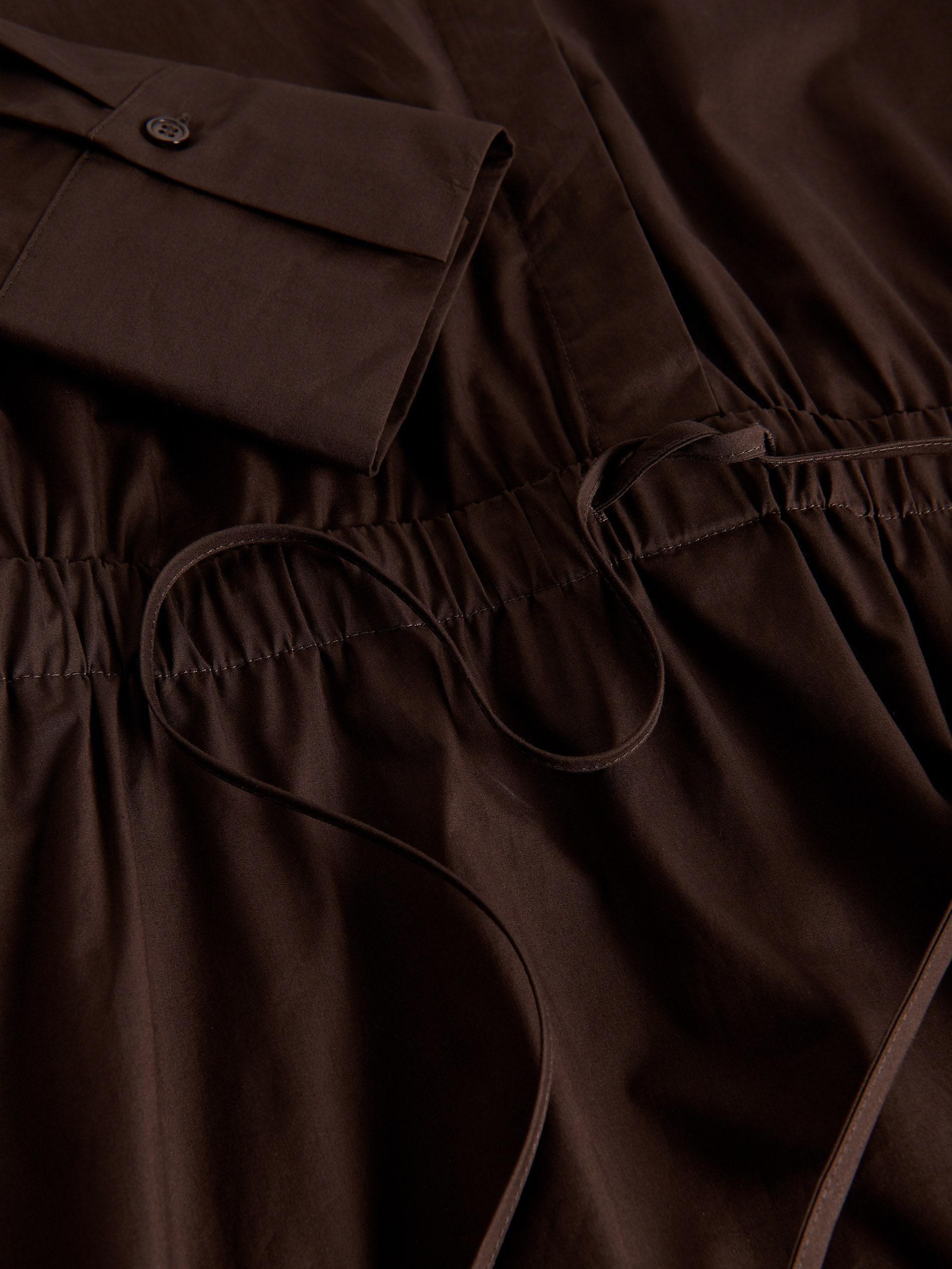 Brown Long Sleeve Midi Dress, , large image number 6