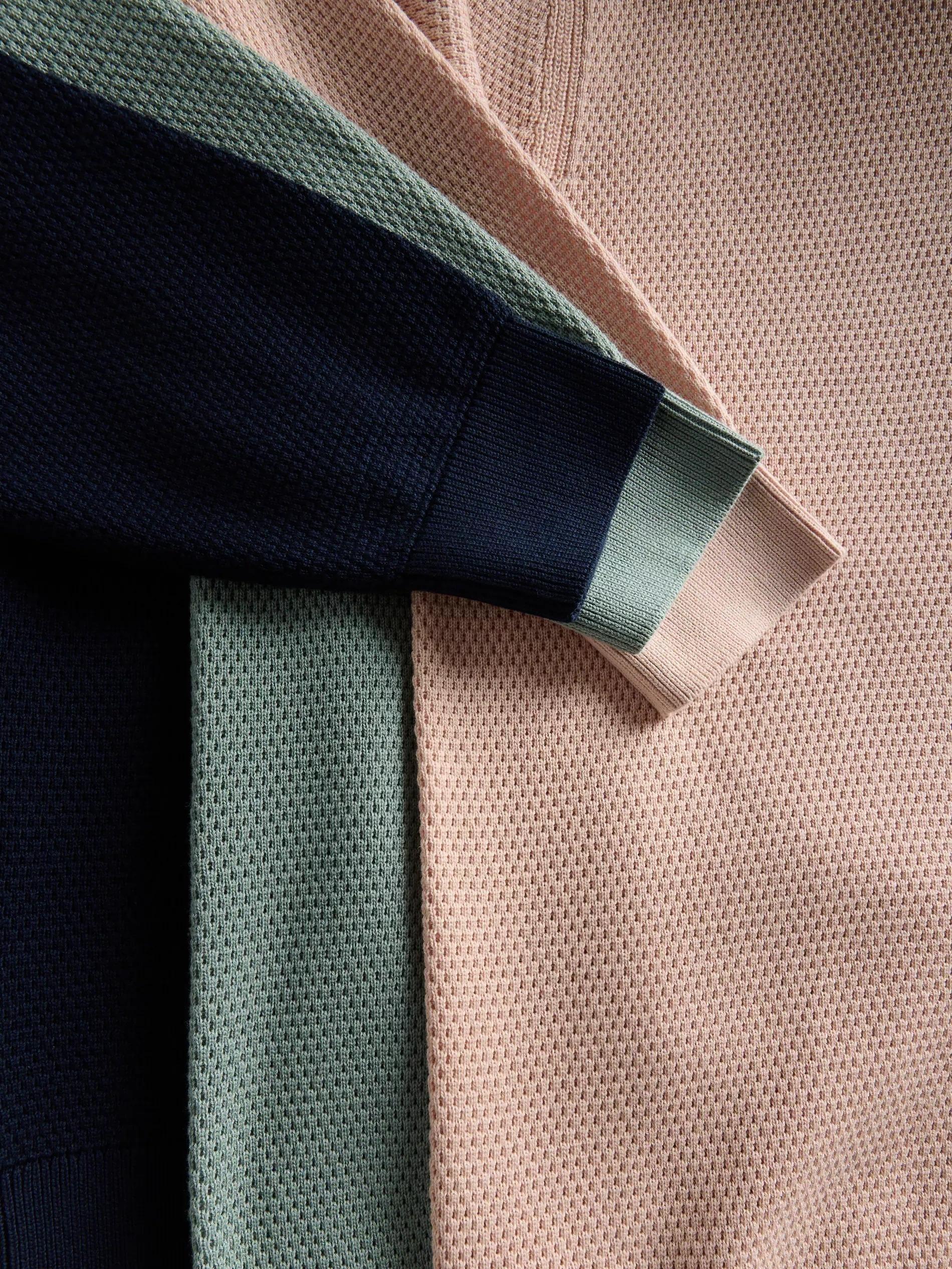 Navy Cotton Rich Polo Jumper, Navy, large image number 4