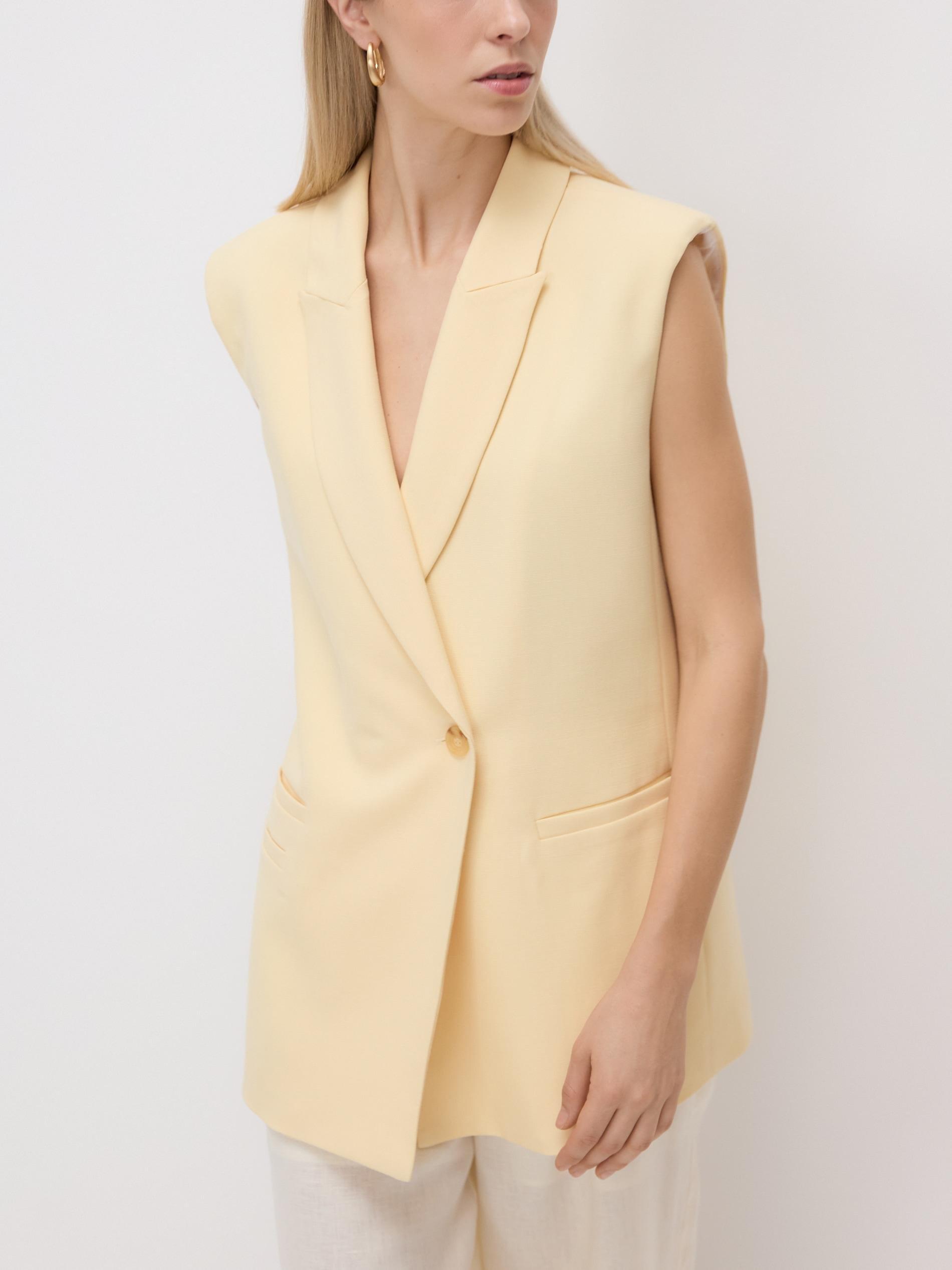Yellow Oversized Tailored Vest, Yellow, large image number 0