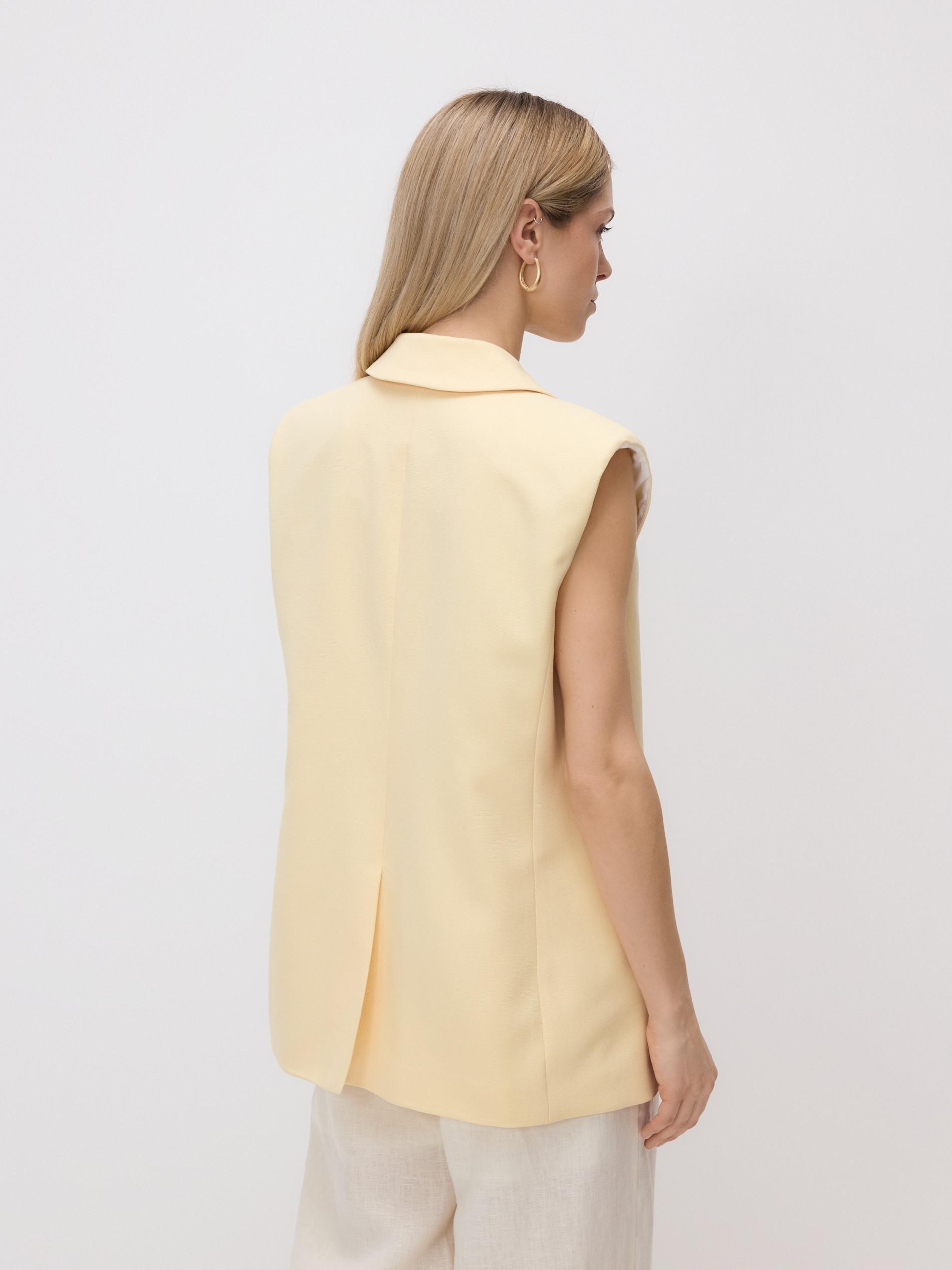 Yellow Oversized Tailored Vest, Yellow, large image number 1