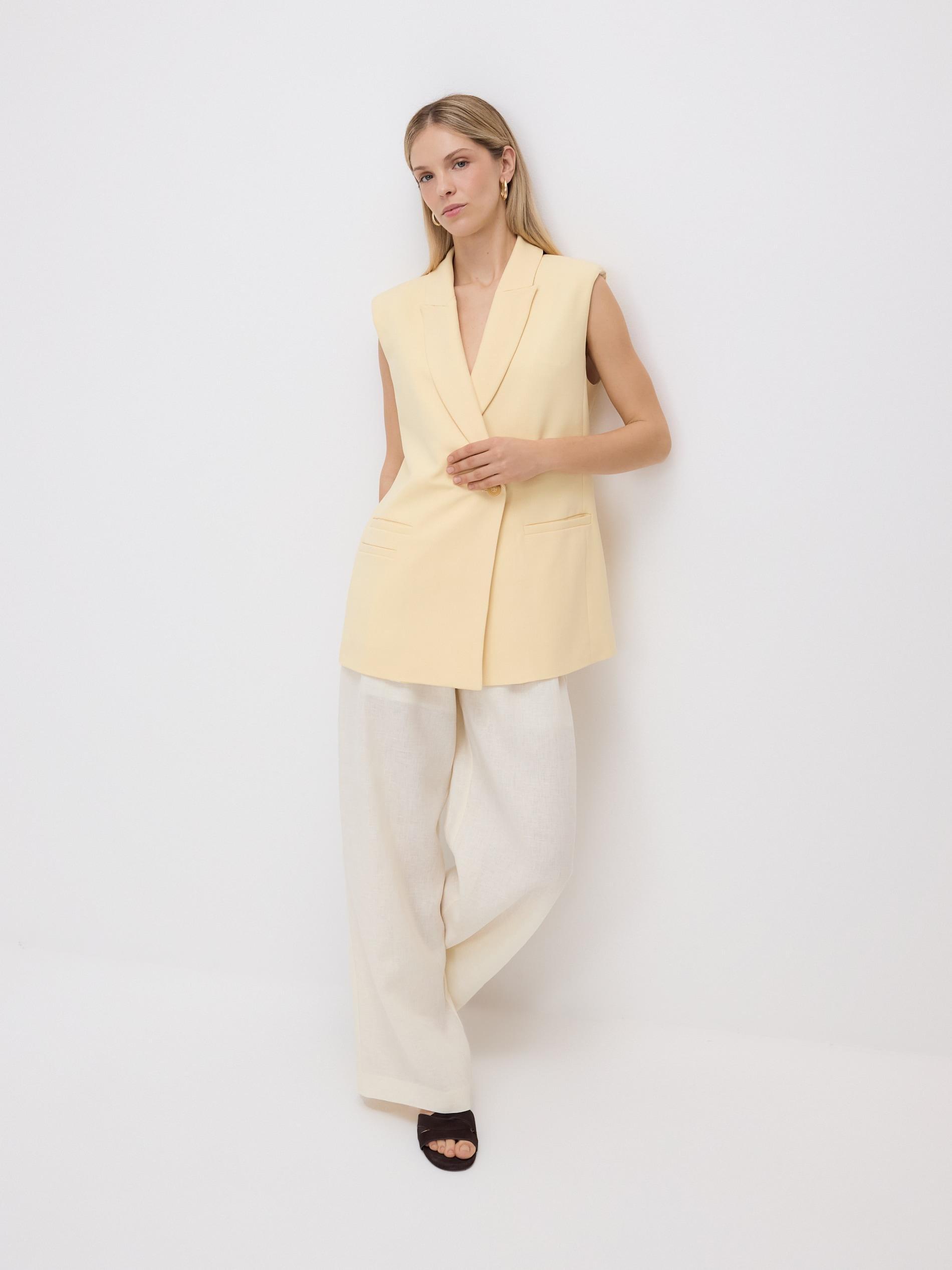 Yellow Oversized Tailored Vest, Yellow, large image number 2