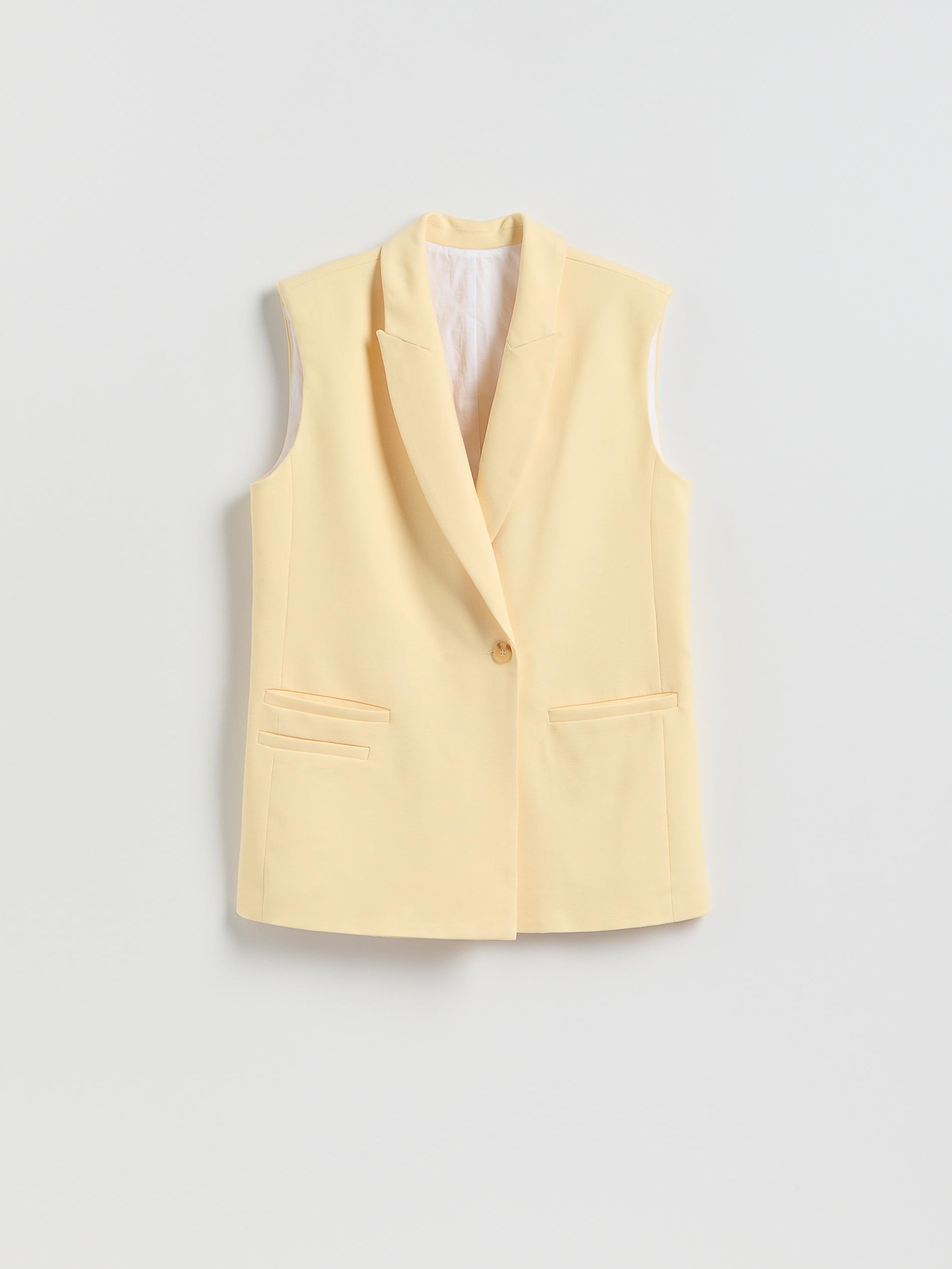 Yellow Oversized Tailored Vest, Yellow, large image number 4