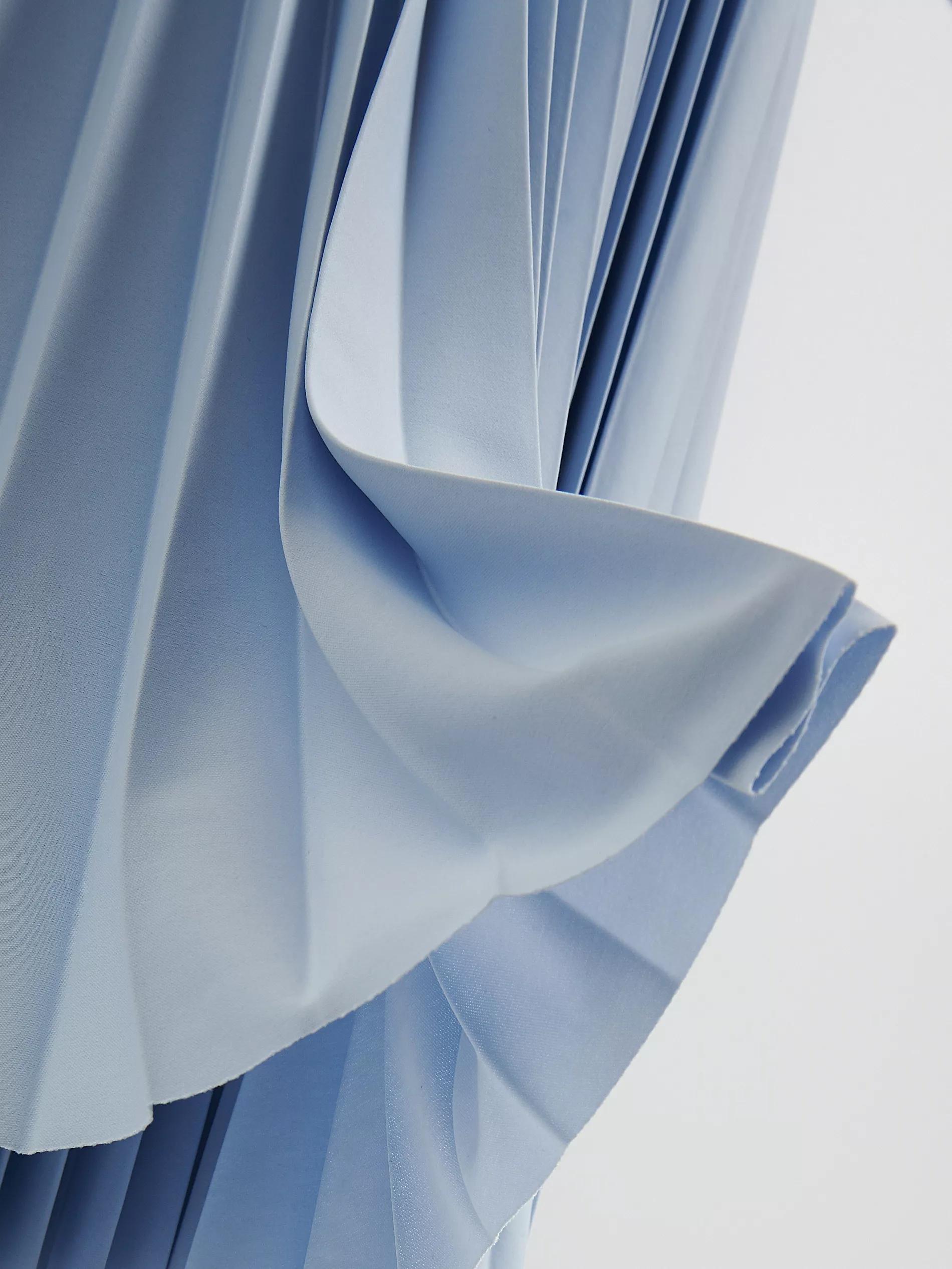 Blue Pleated Midi Skirt, Blue, large image number 5