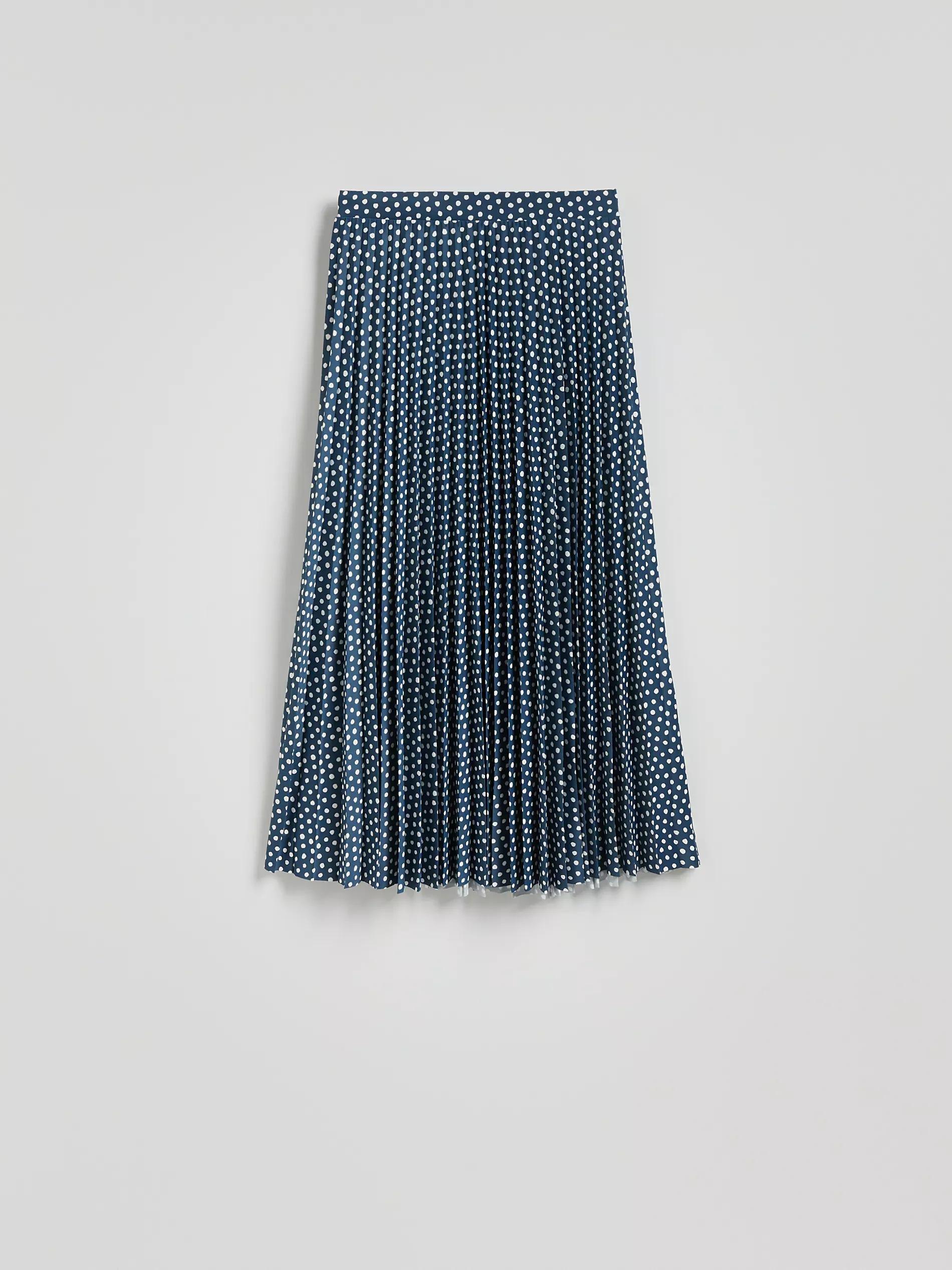 Multicolour Pleated Polka Dot Skirt, , medium