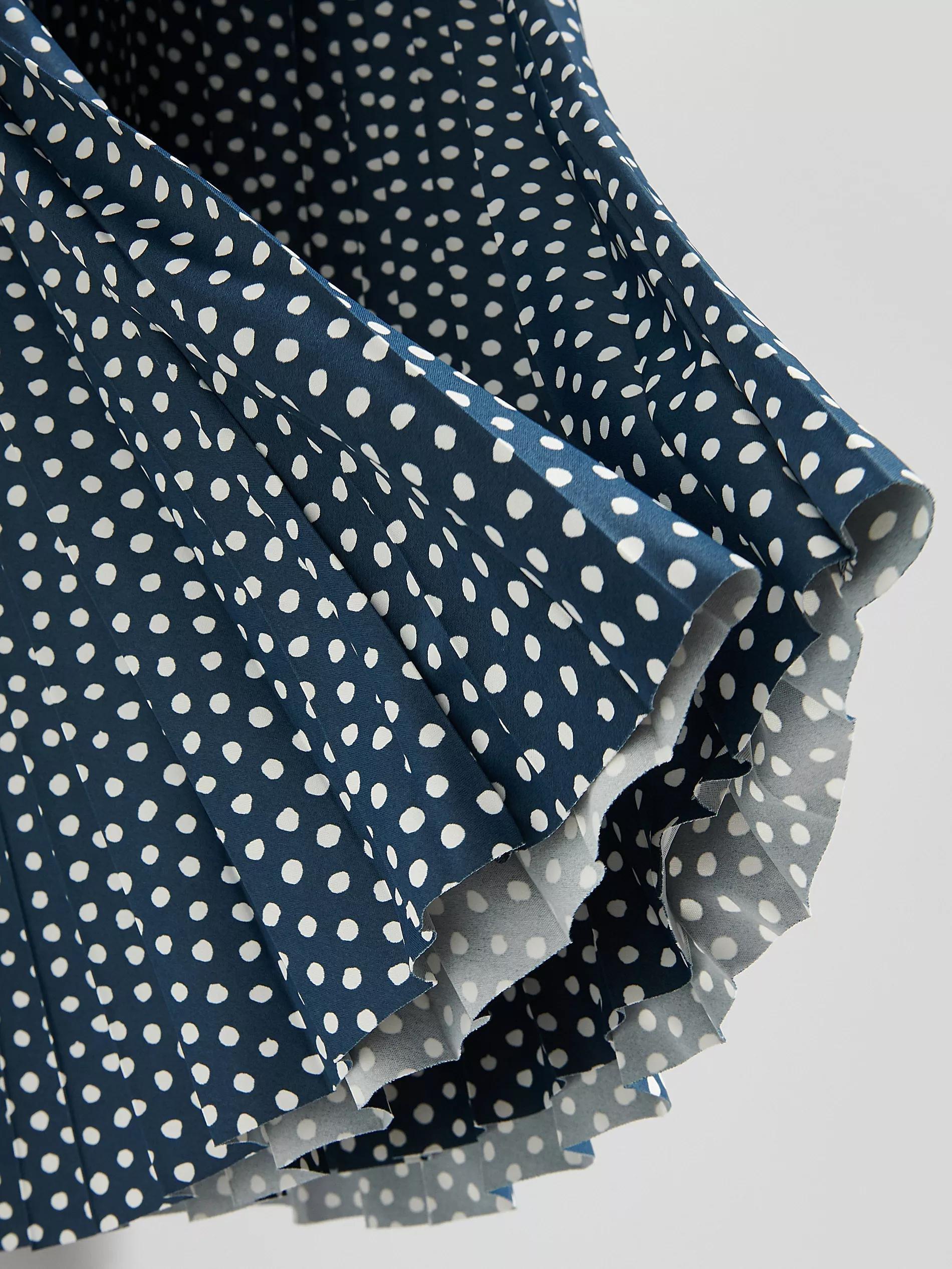 Multicolour Pleated Polka Dot Skirt, , large image number 1