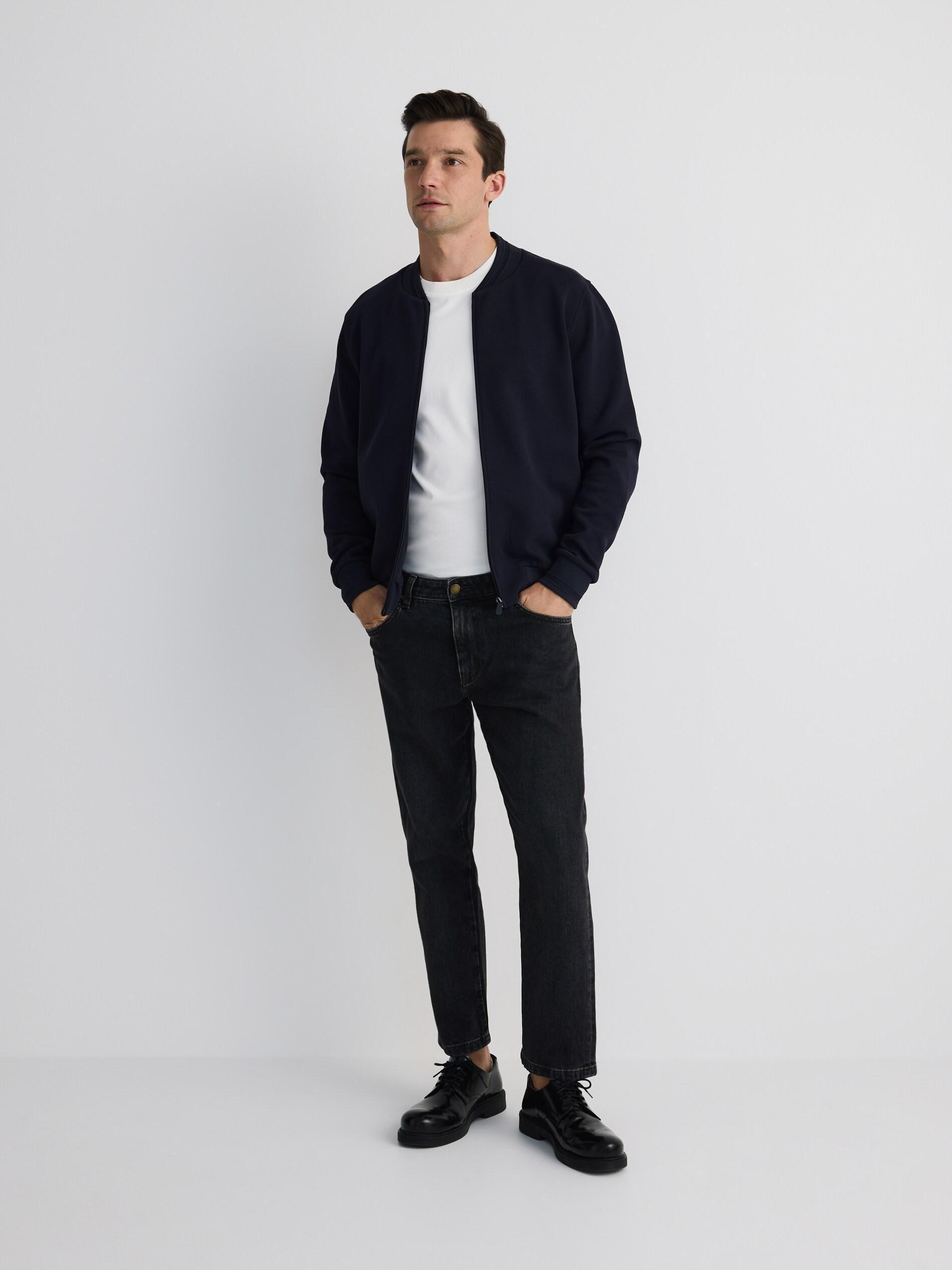 Navy Sports Bomber Jacket, , large image number 1