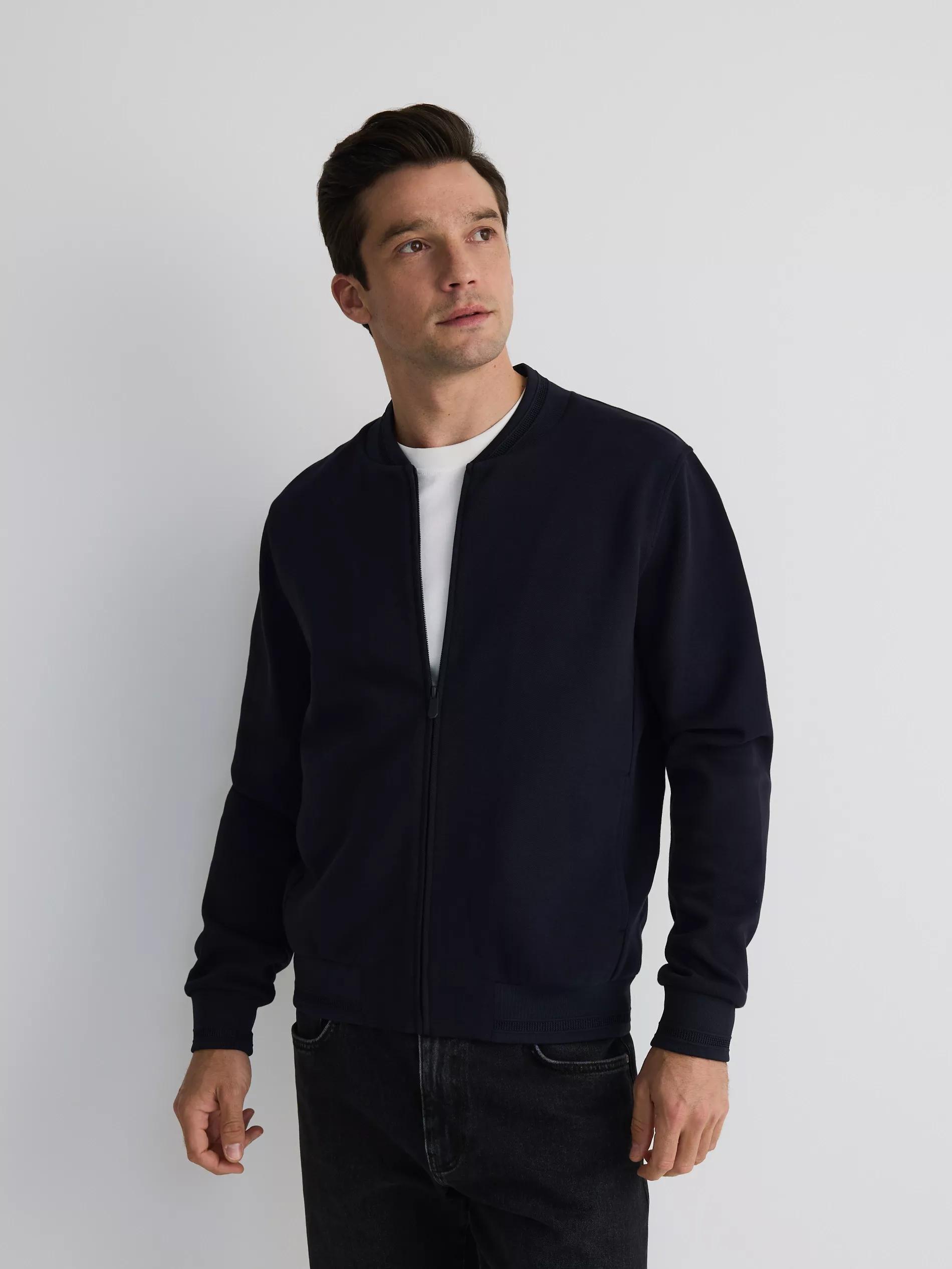 Navy Sports Bomber Jacket, , large image number 2