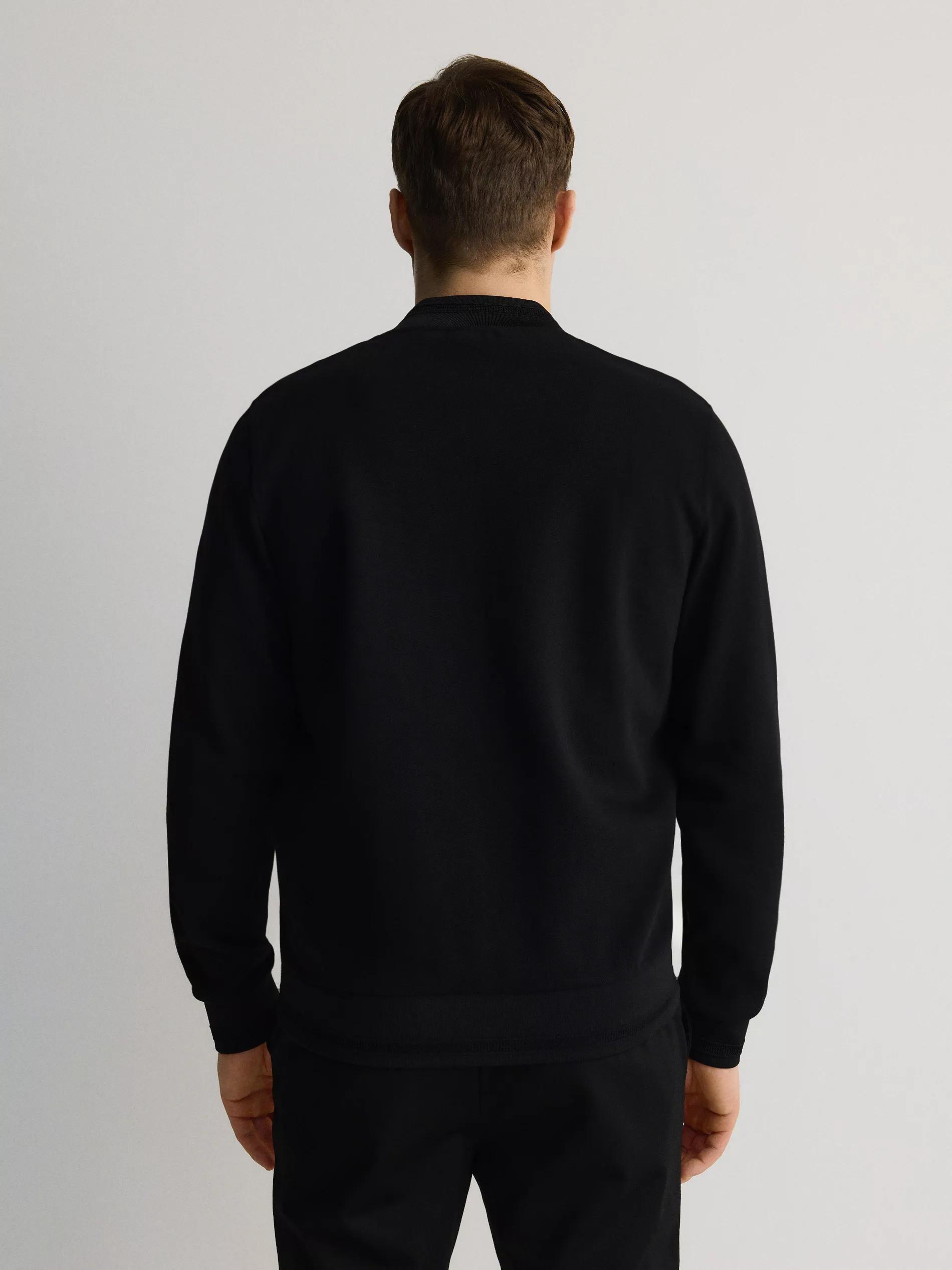 Black Sports Bomber Jacket, , large image number 3