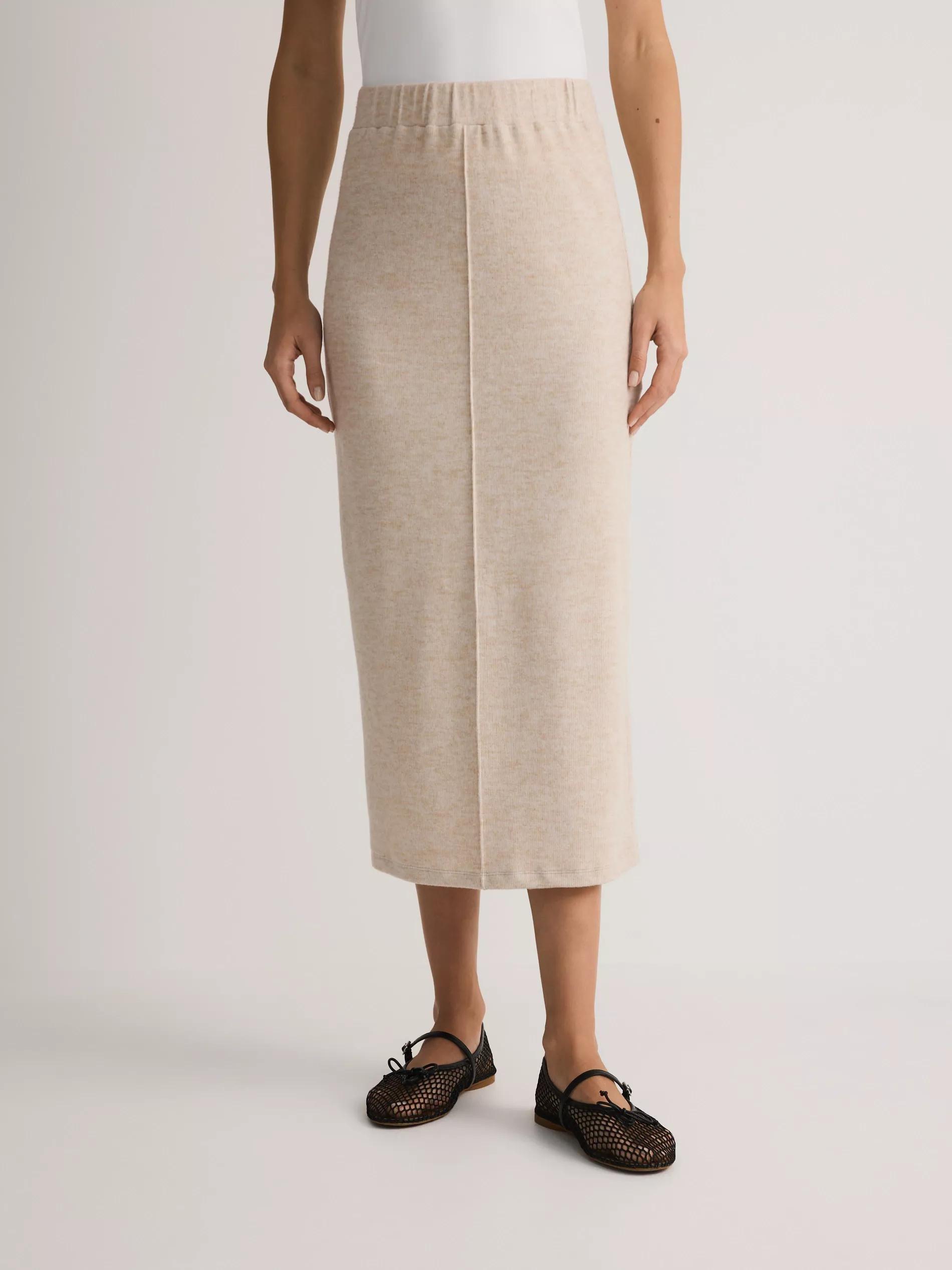 Beige Jersey Maxi Skirt, , large image number 1