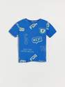 Reserved - Blue Cotton T-Shirt With Print