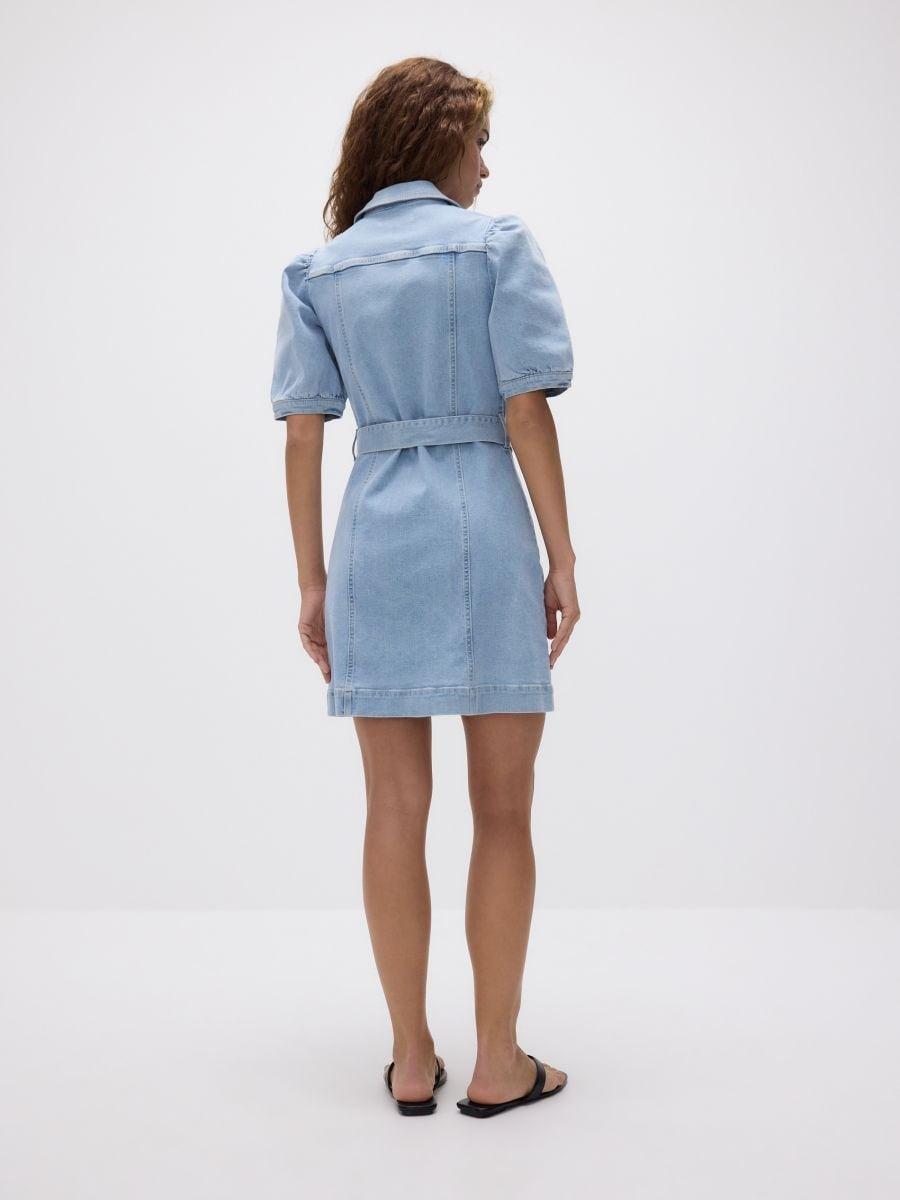 Blue Tie-Up Denim Dress, , large image number 2