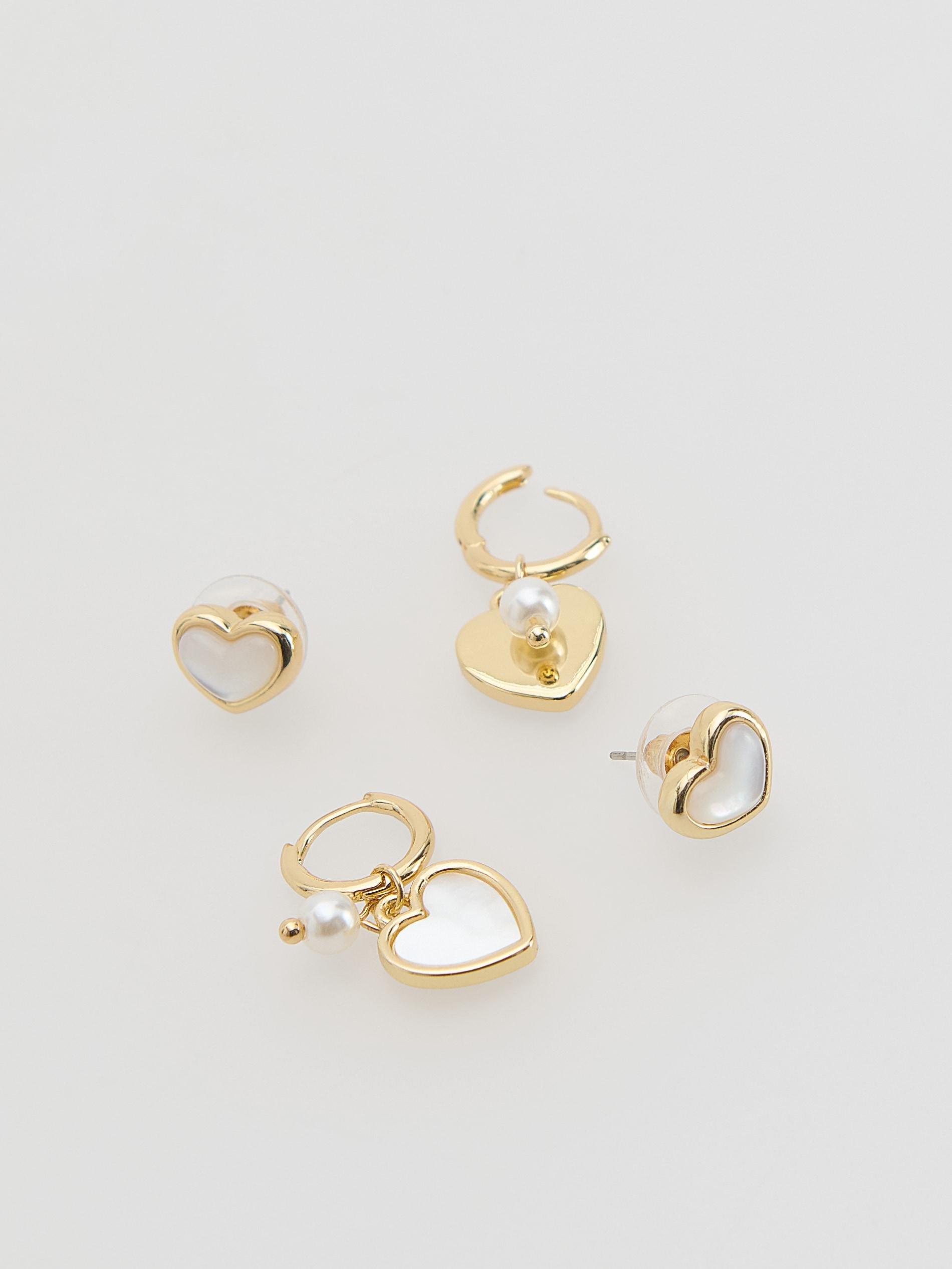 White Earrings, White, large image number 1