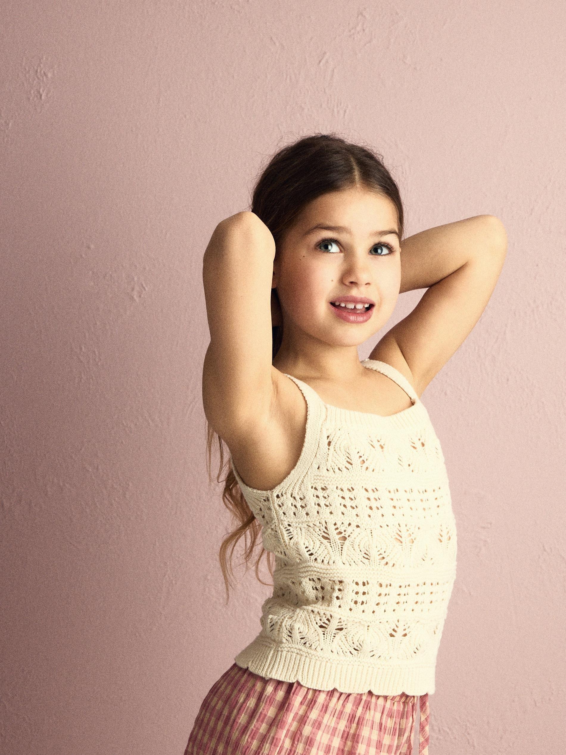 Cream Knitted Top, Ivory, medium