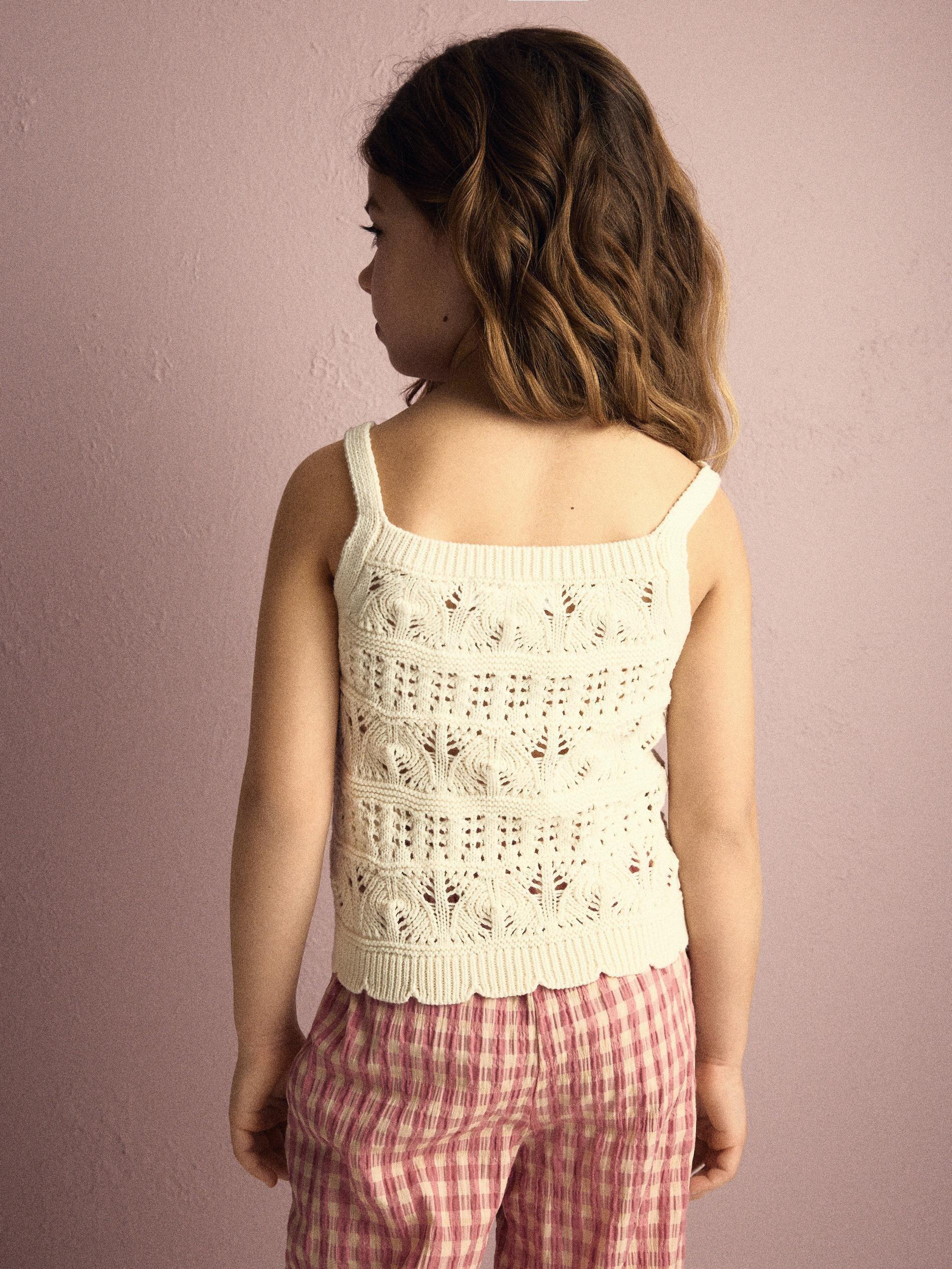 Cream Knitted Top, Ivory, large image number 4
