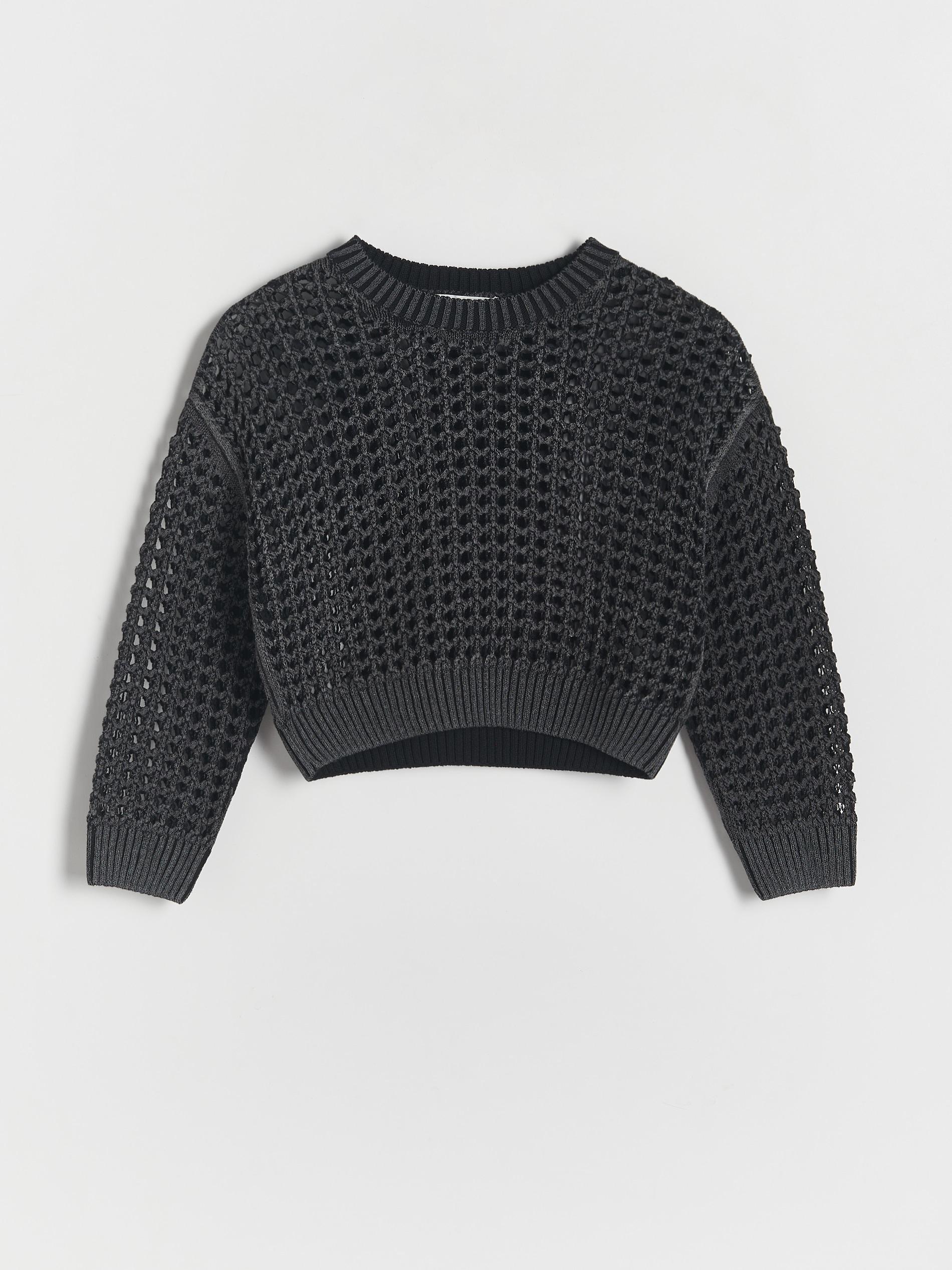 Black Shiny Openwork Jumper, , large image number 1