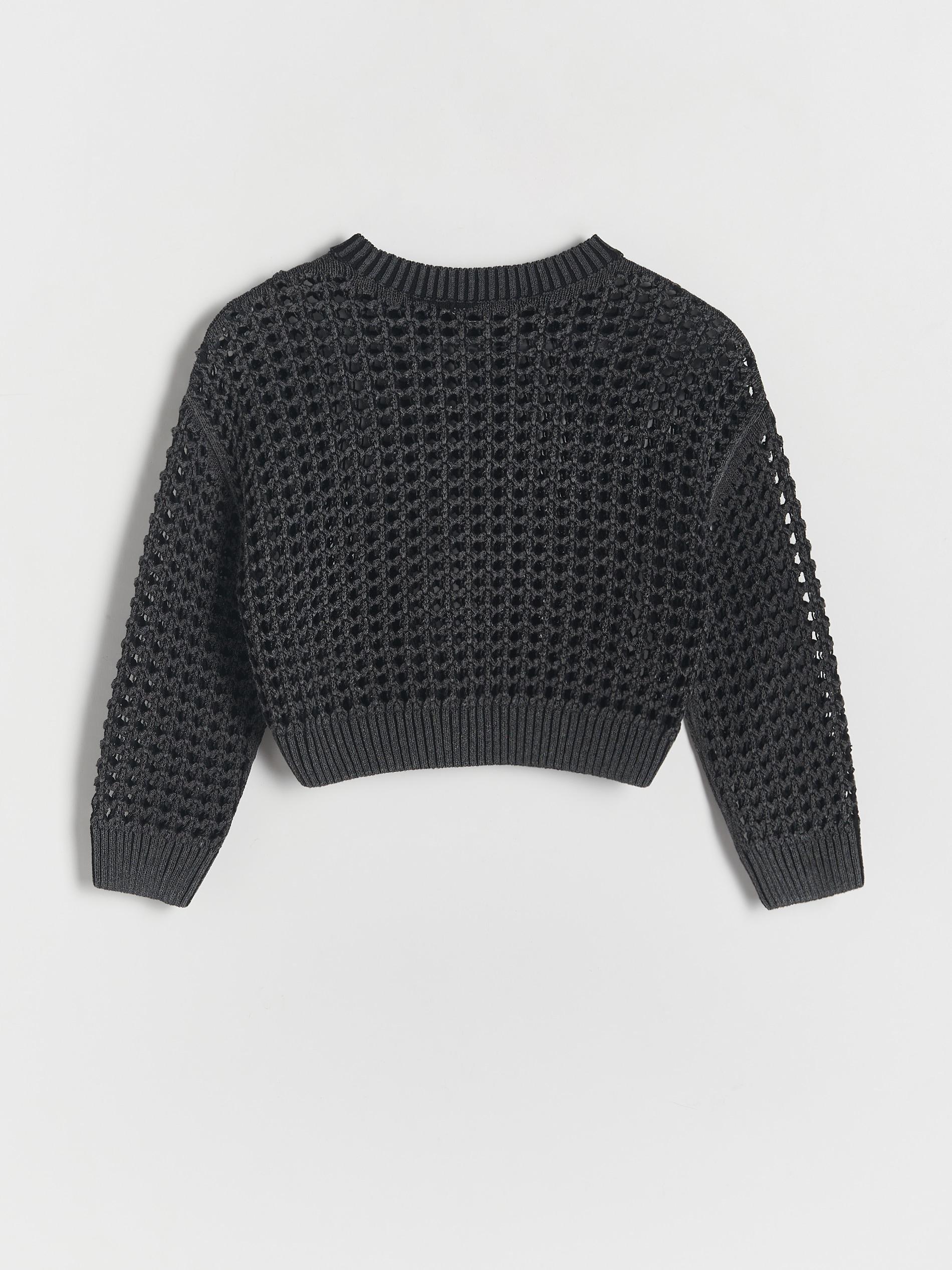 Black Shiny Openwork Jumper, , large image number 2
