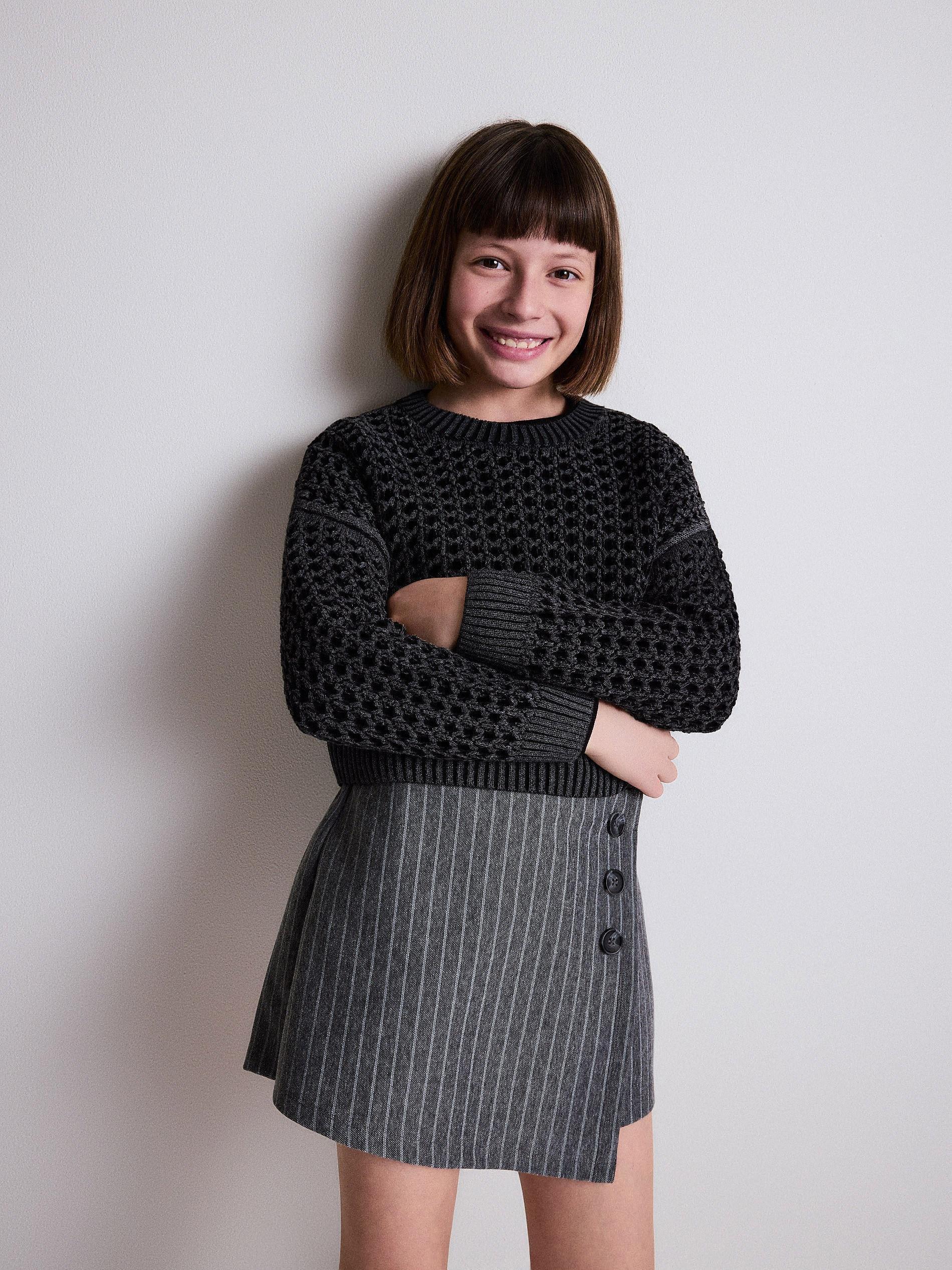 Black Shiny Openwork Jumper, , large image number 3