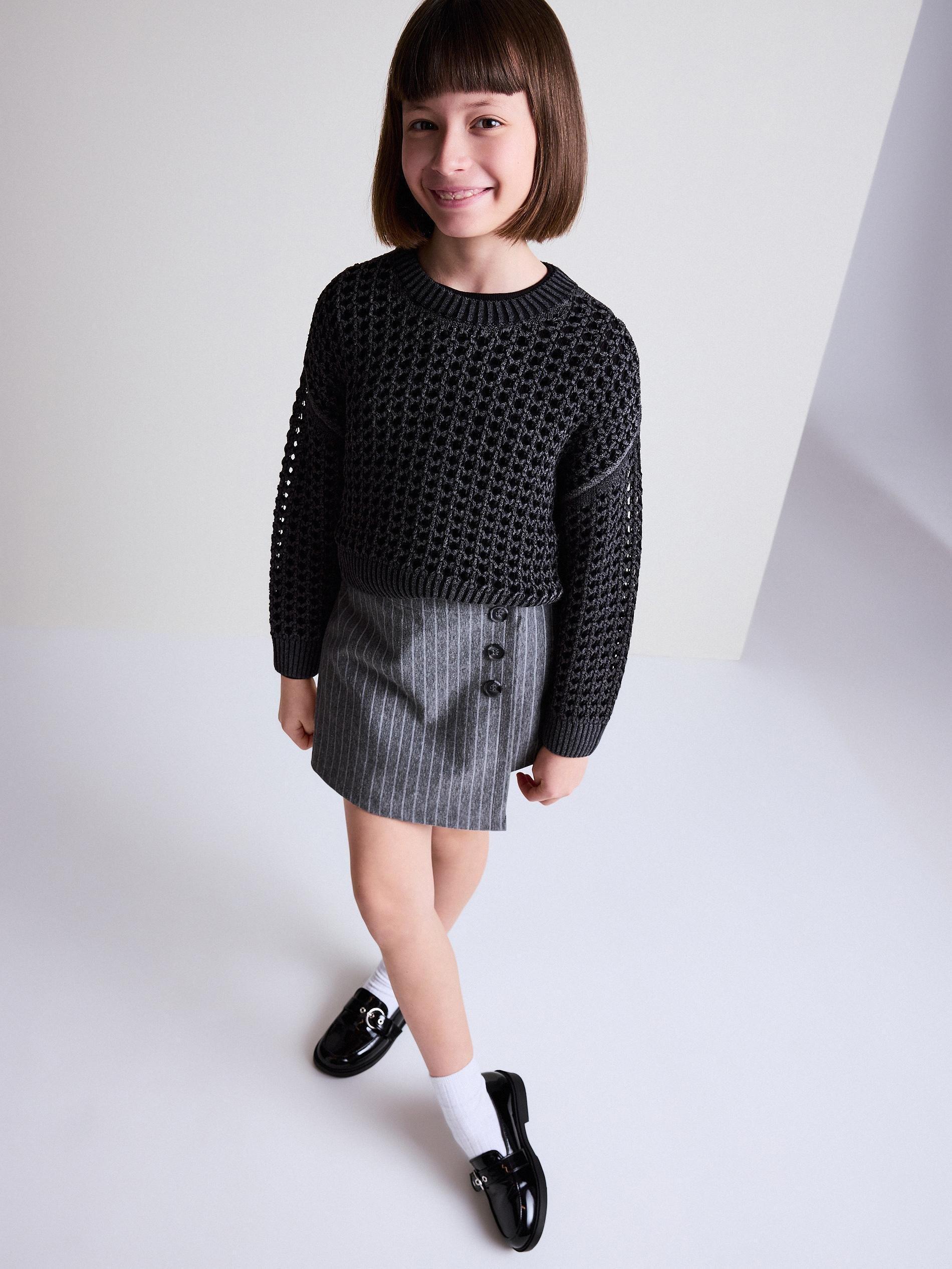 Black Shiny Openwork Jumper, , large image number 4