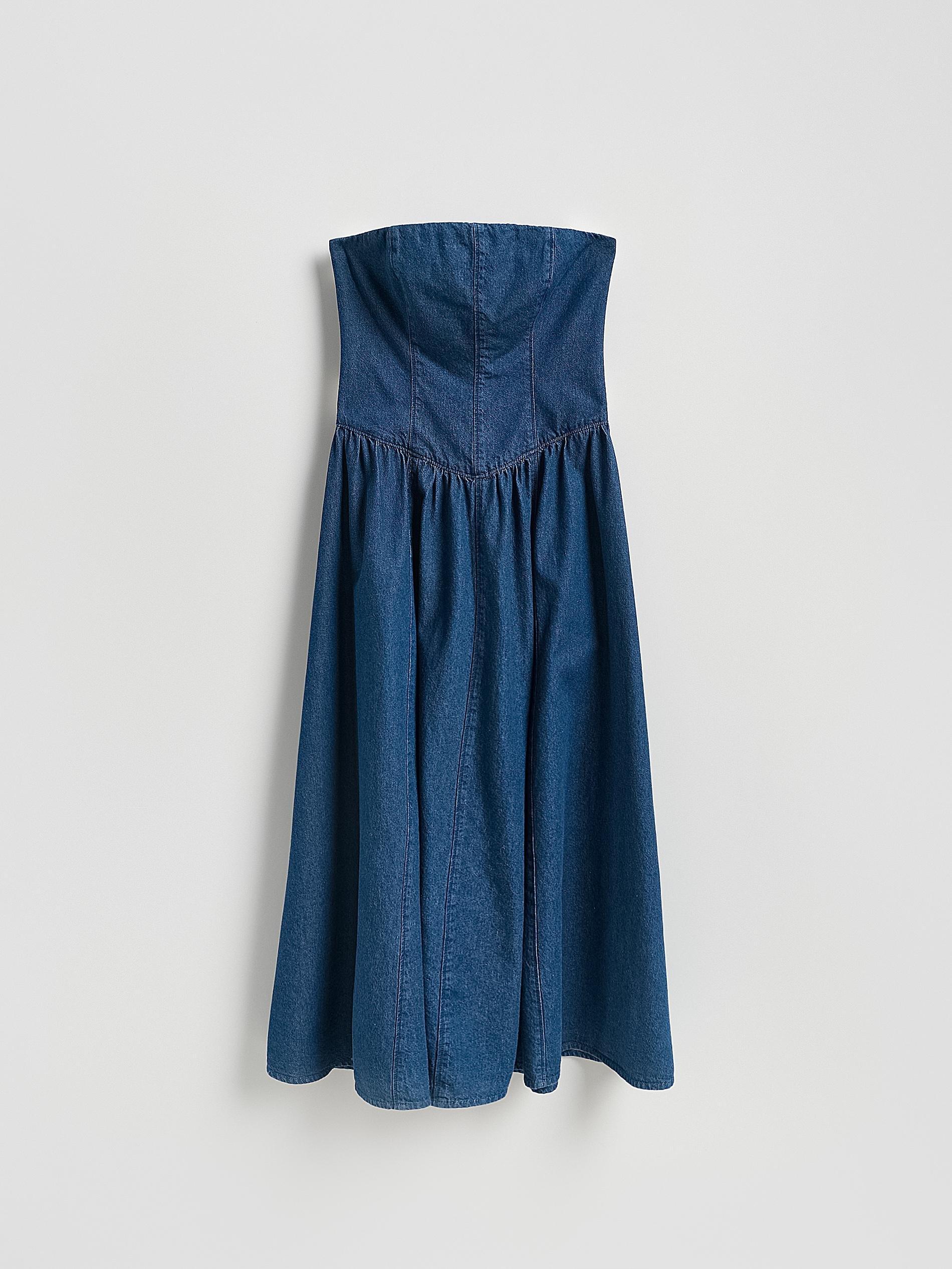 Blue Jeans Denim Midi Dress, Blue, large image number 0