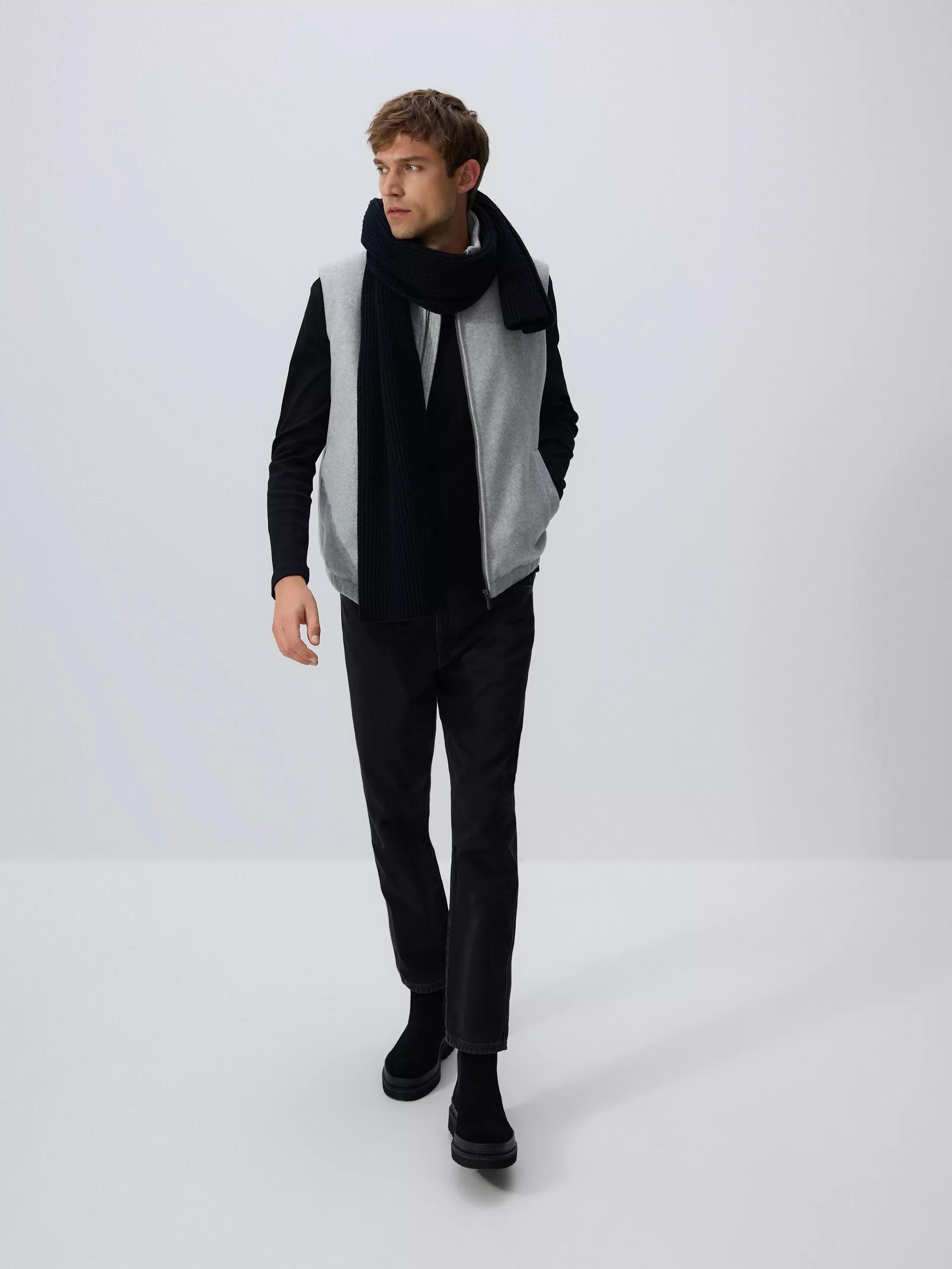 Grey Wool Mix Vest, Light grey, medium