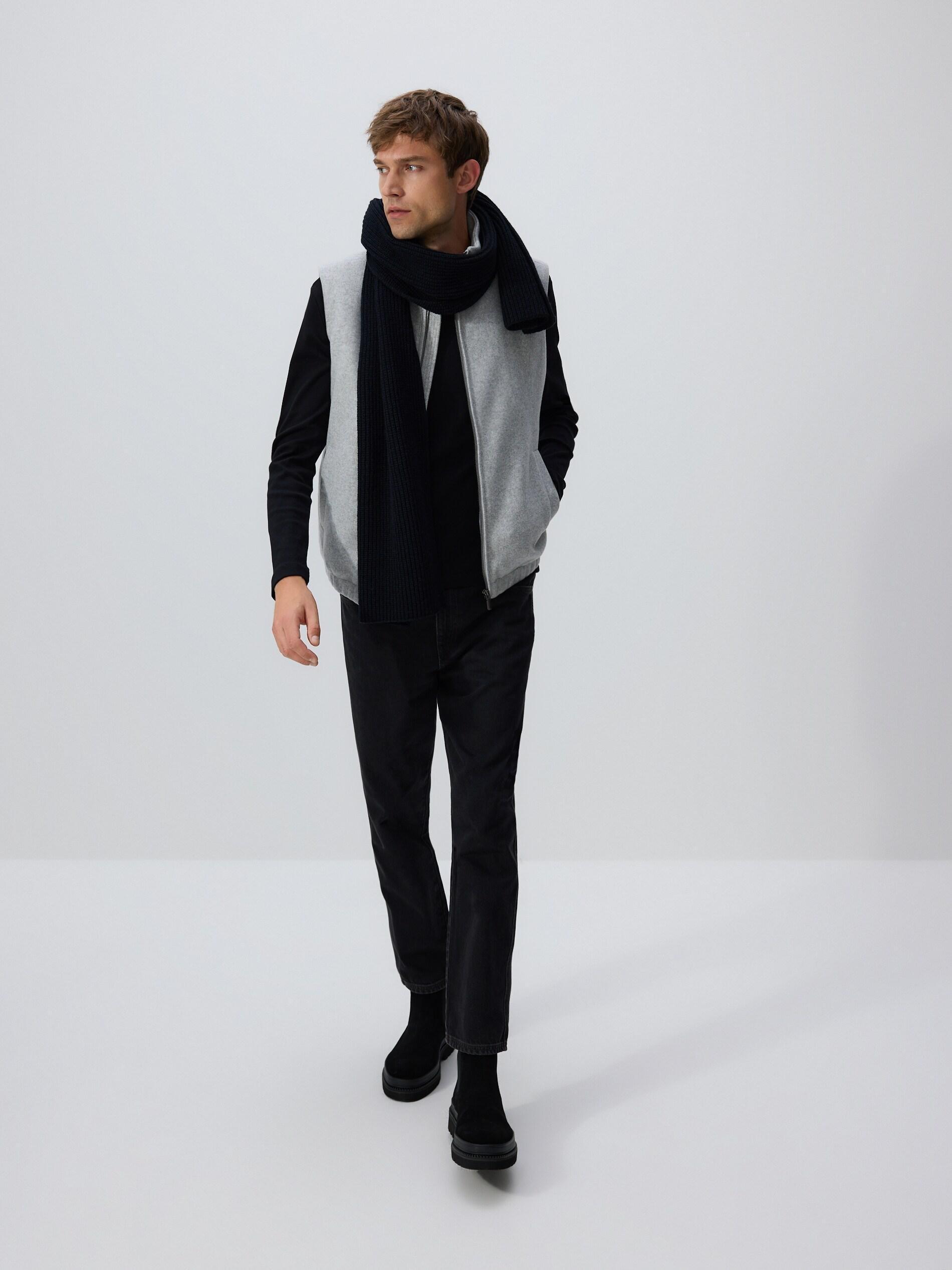 Grey Wool Mix Vest, Light grey, large image number 3