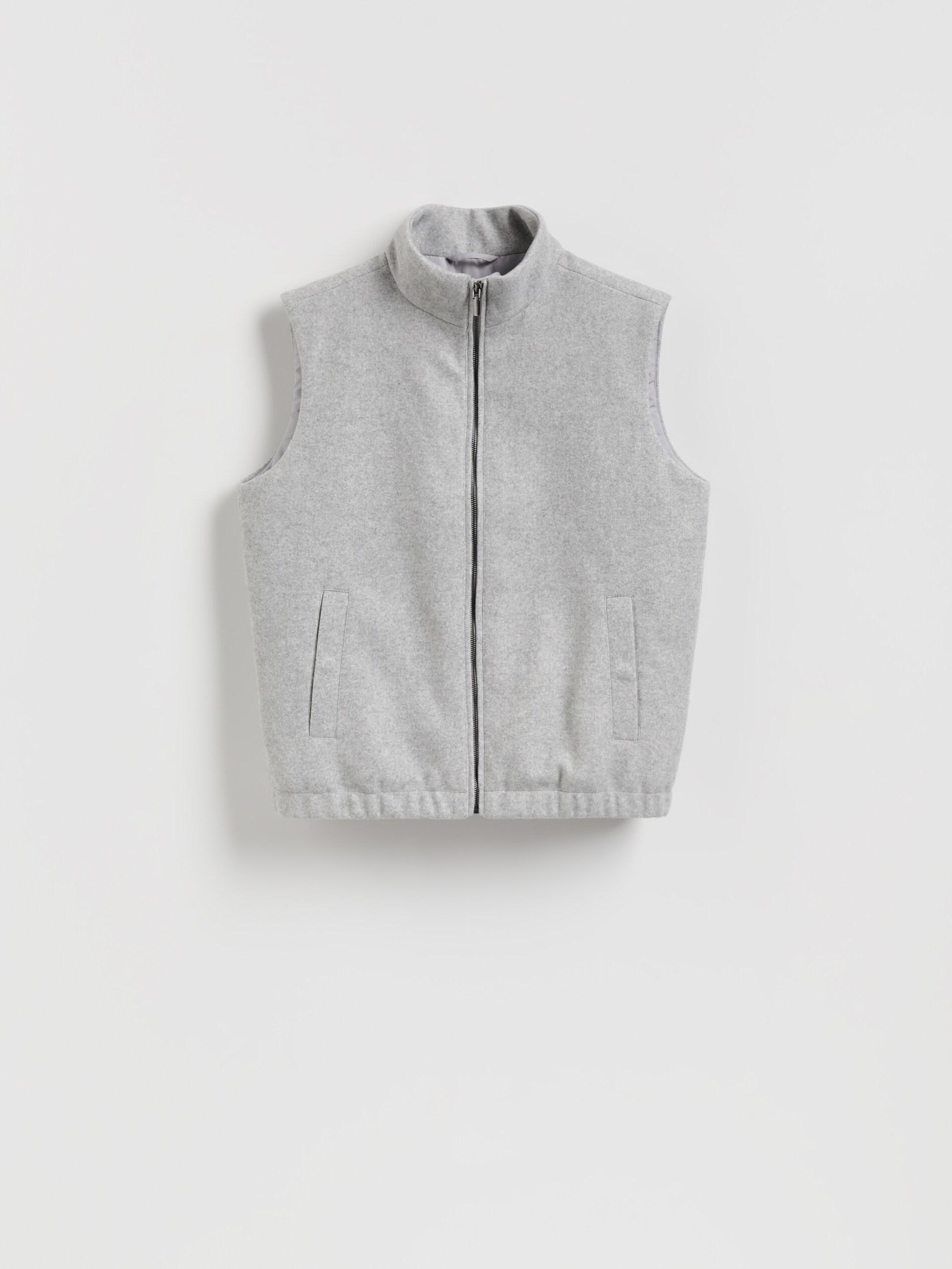 Grey Wool Mix Vest, Light grey, large image number 5