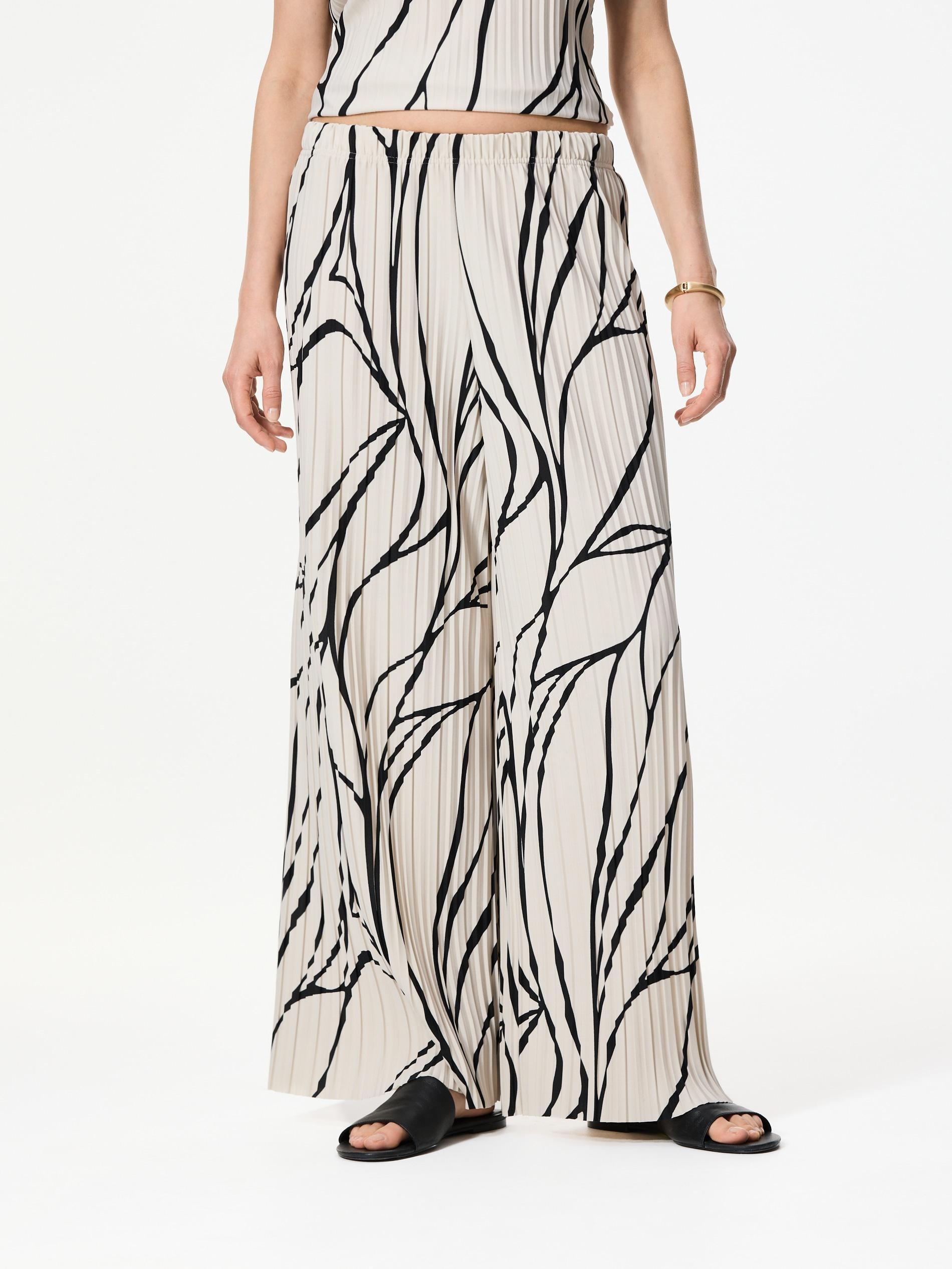 Beige Patterned Trousers, Beige, medium