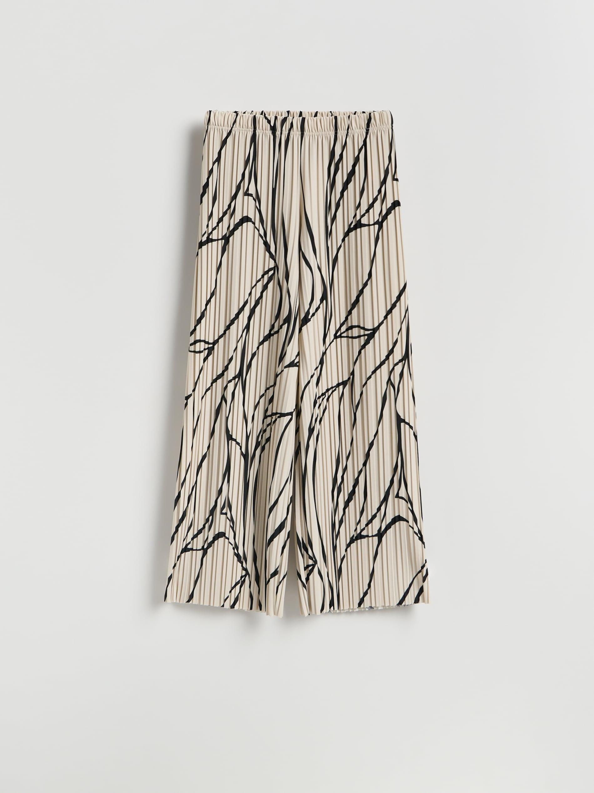 Beige Patterned Trousers, Beige, large image number 5