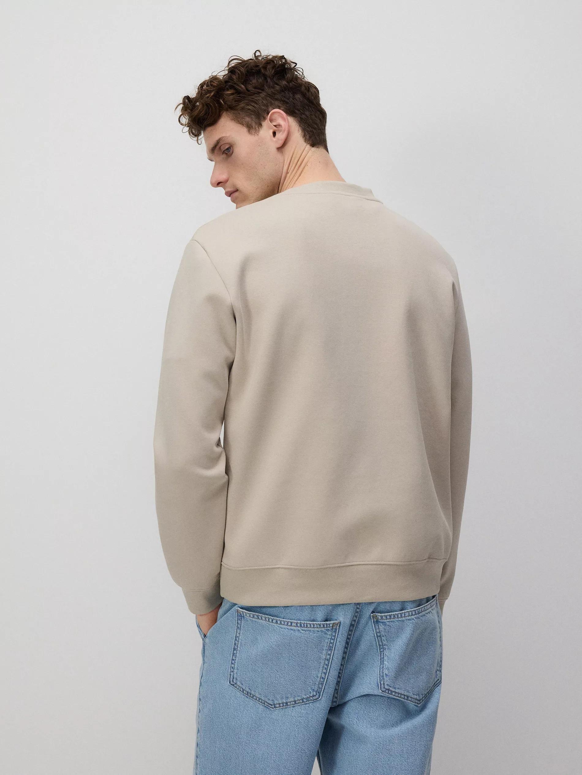 Beige Plain Sports Top With High Cotton Content, , large image number 2