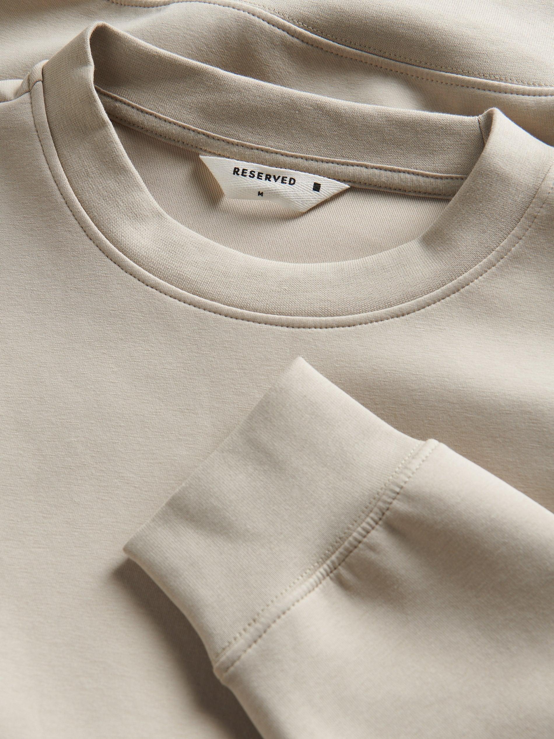 Beige Plain Sports Top With High Cotton Content, , large image number 5