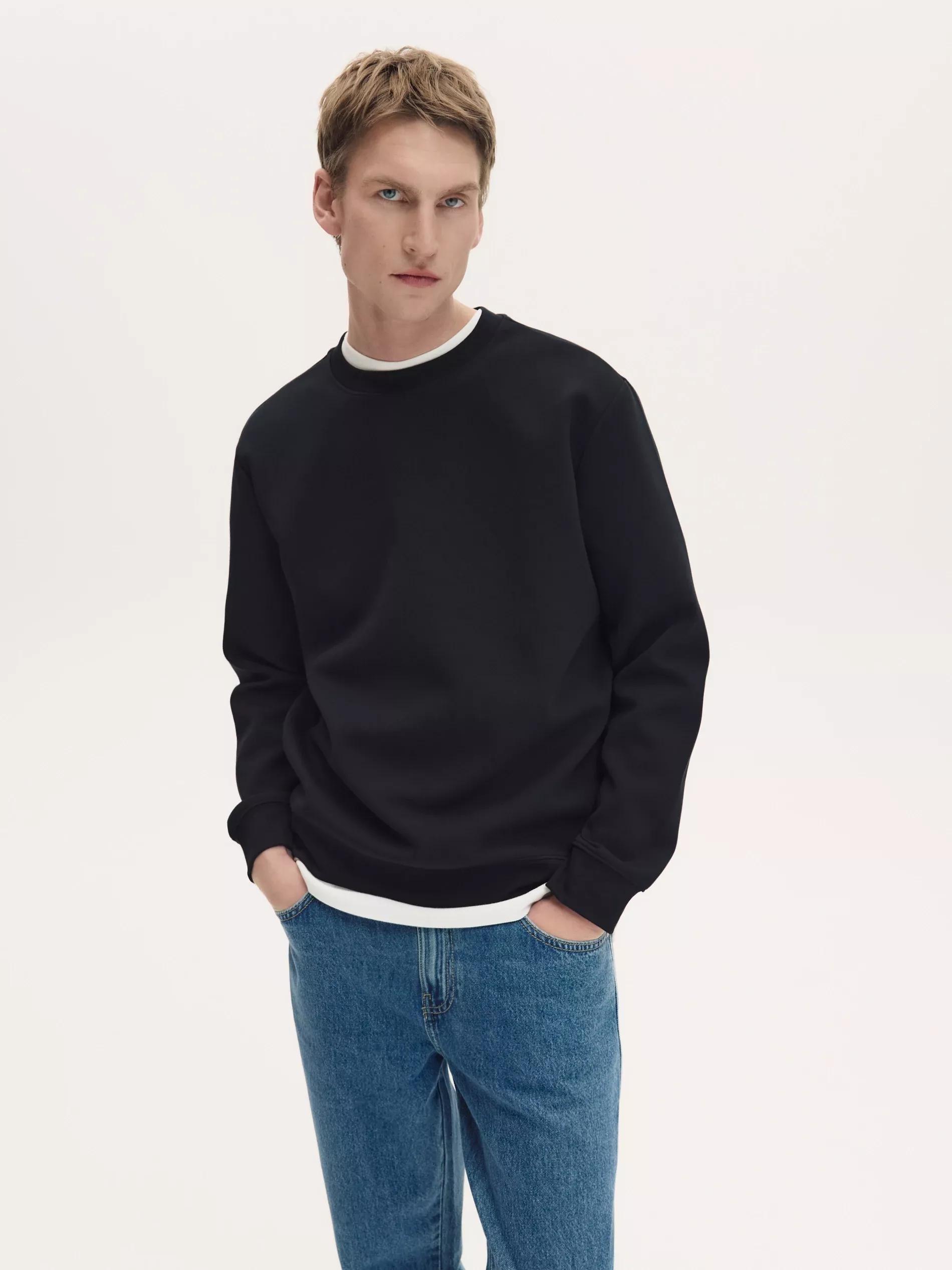 Black Plain Sports Top With High Cotton Content, , large image number 0