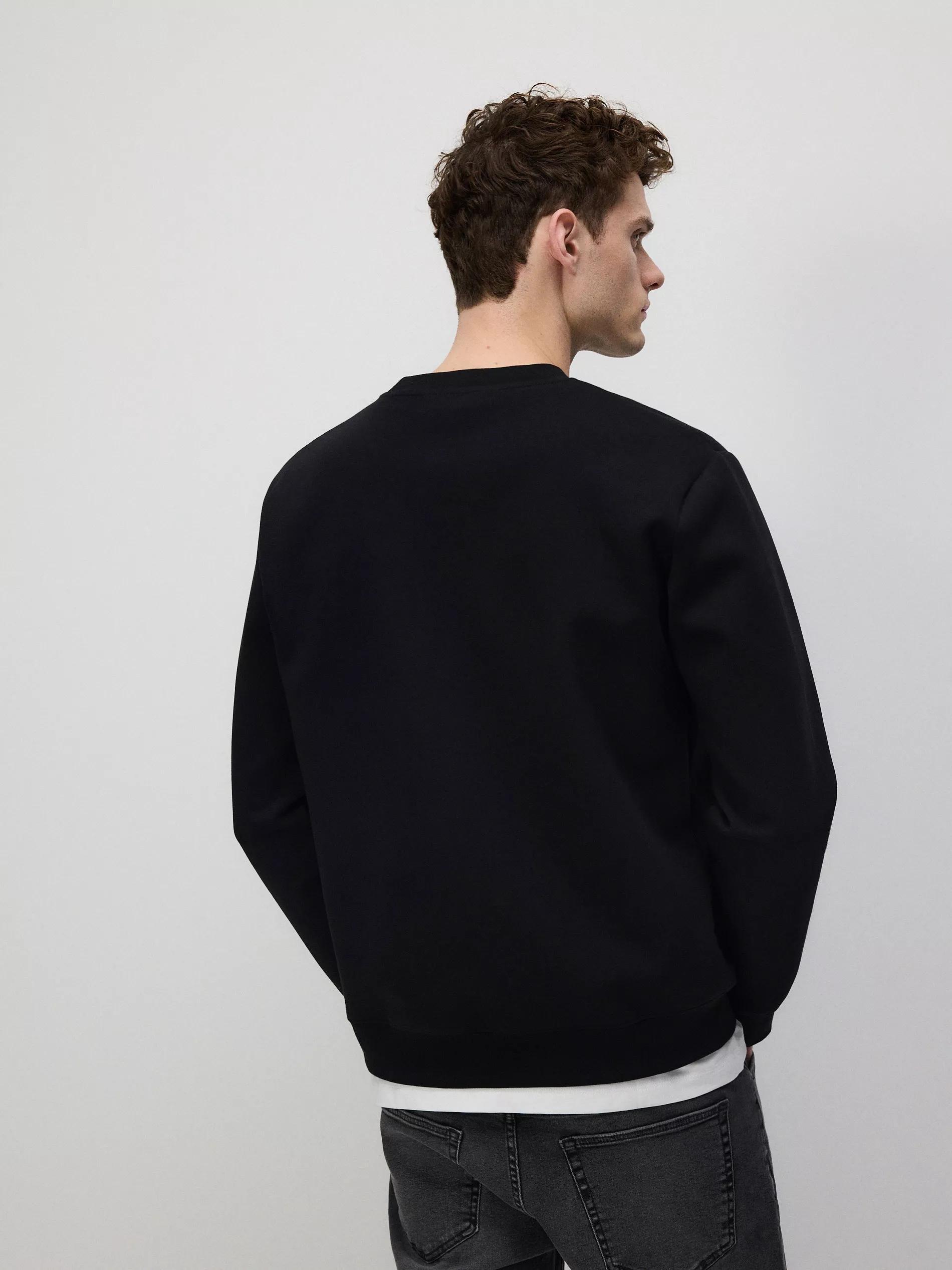 Black Plain Sports Top With High Cotton Content, , large image number 4