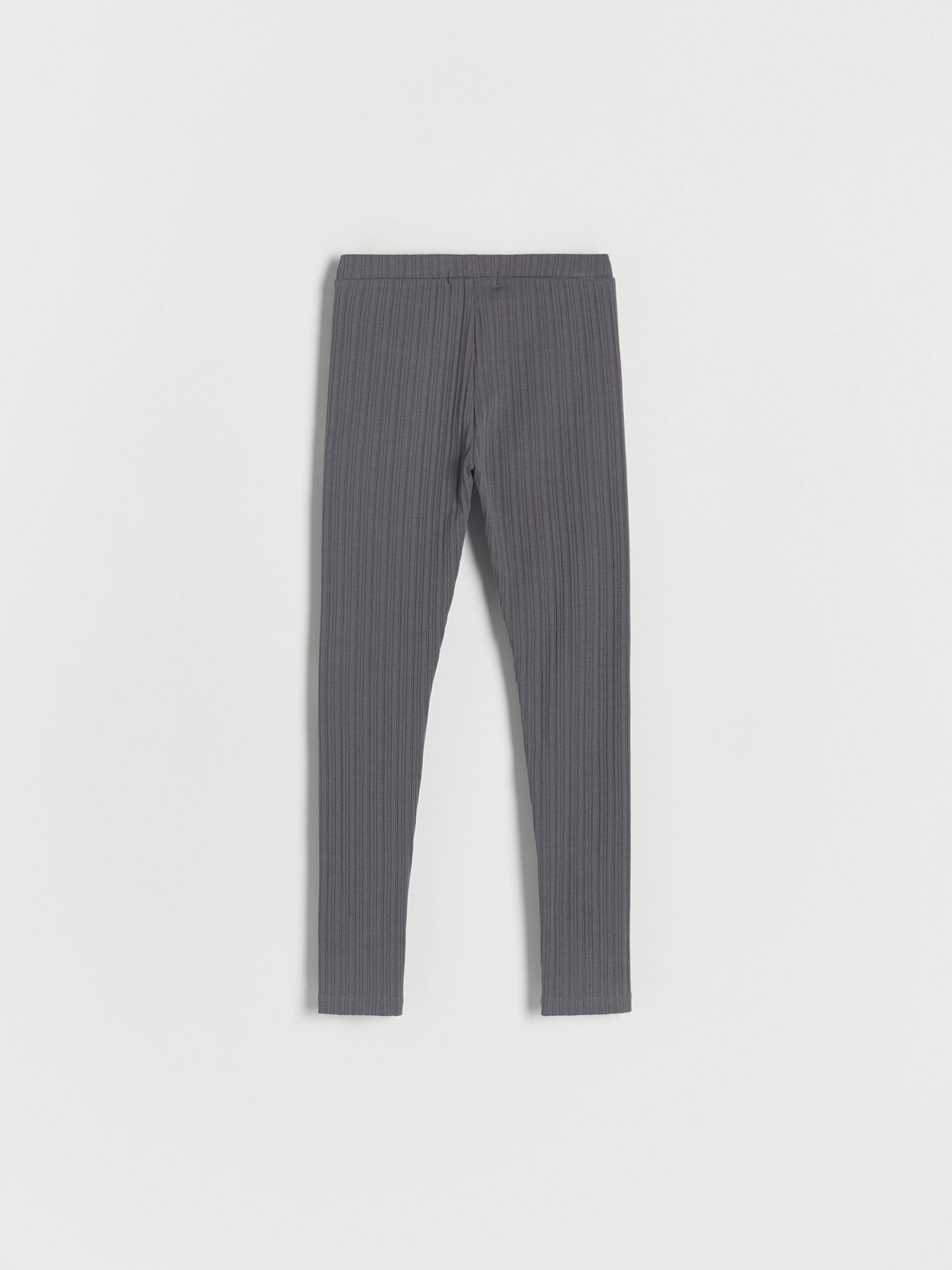 Grey Rib Knit Jersey Leggings, Kids Girls, , large image number 3