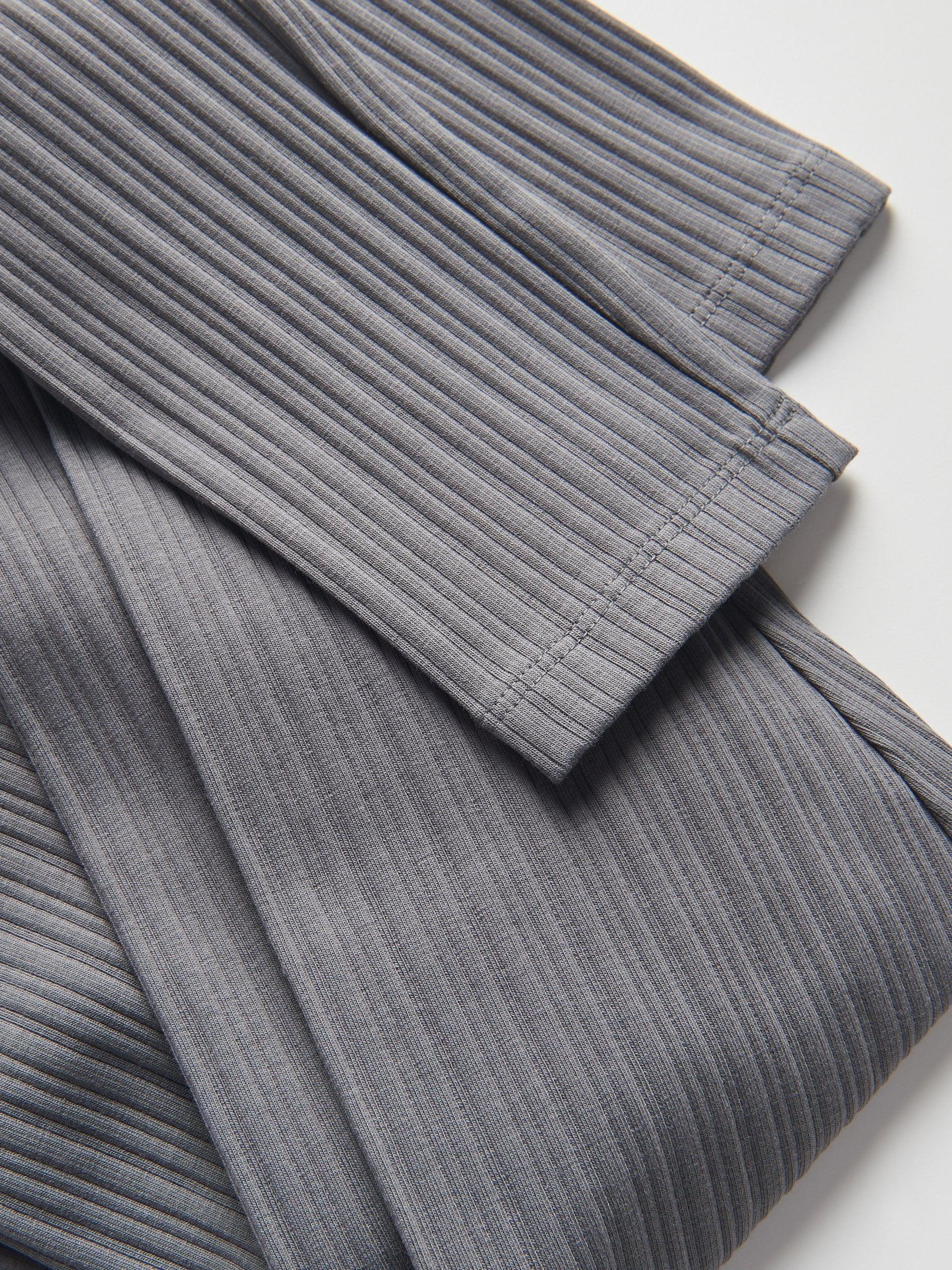 Grey Rib Knit Jersey Leggings, Kids Girls, , large image number 4