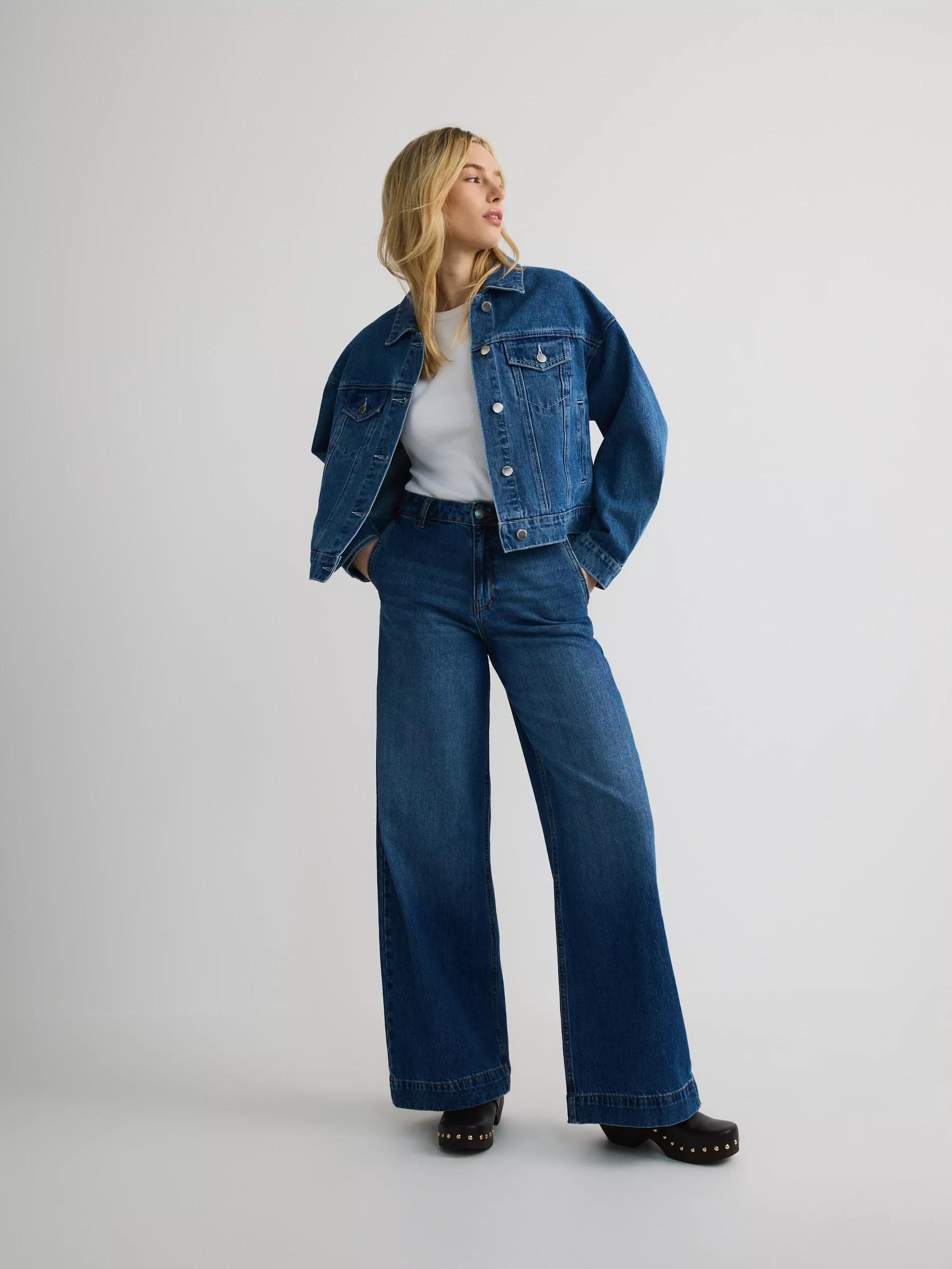 Blue Jeans Denim Jacket With Embroidery On The Back, , large image number 2