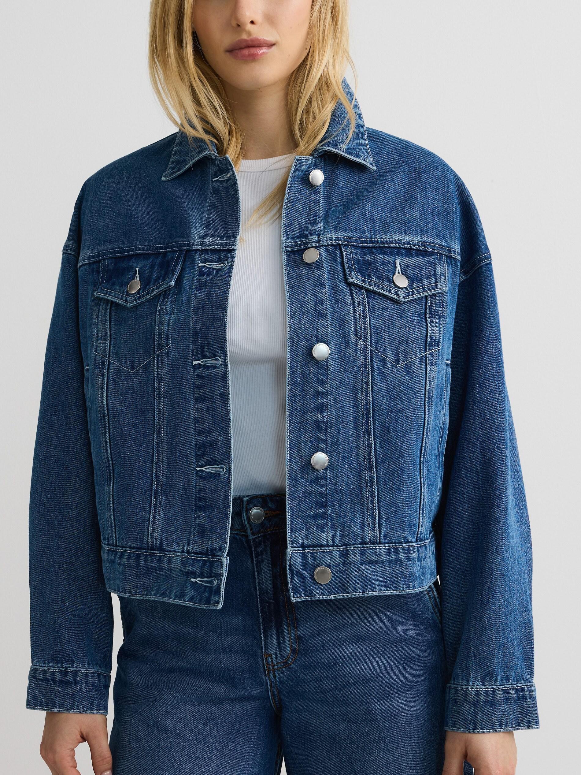 Blue Jeans Denim Jacket With Embroidery On The Back, , large image number 4