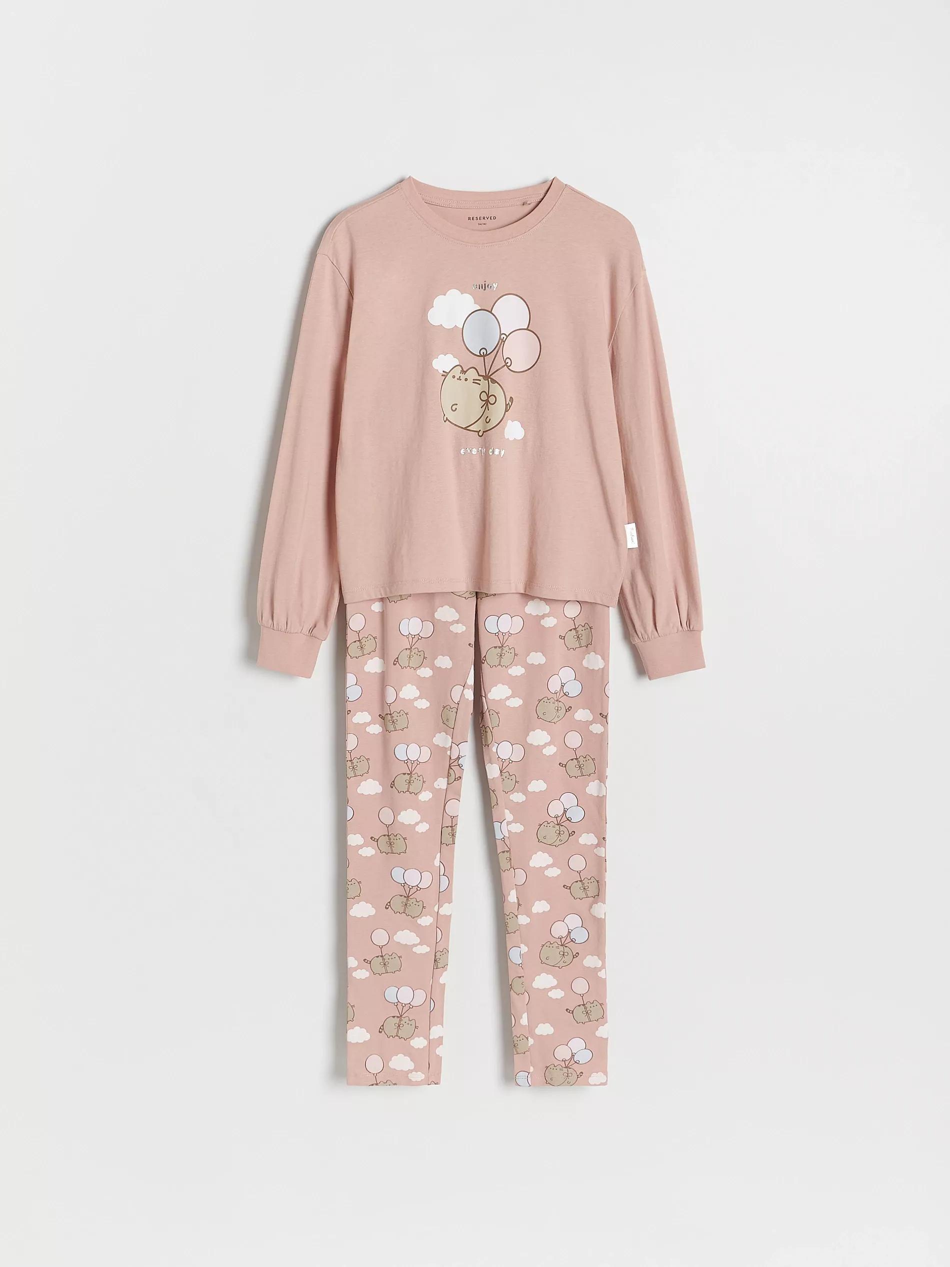 Pusheen two piece pyjama set, Ivory, large image number 1