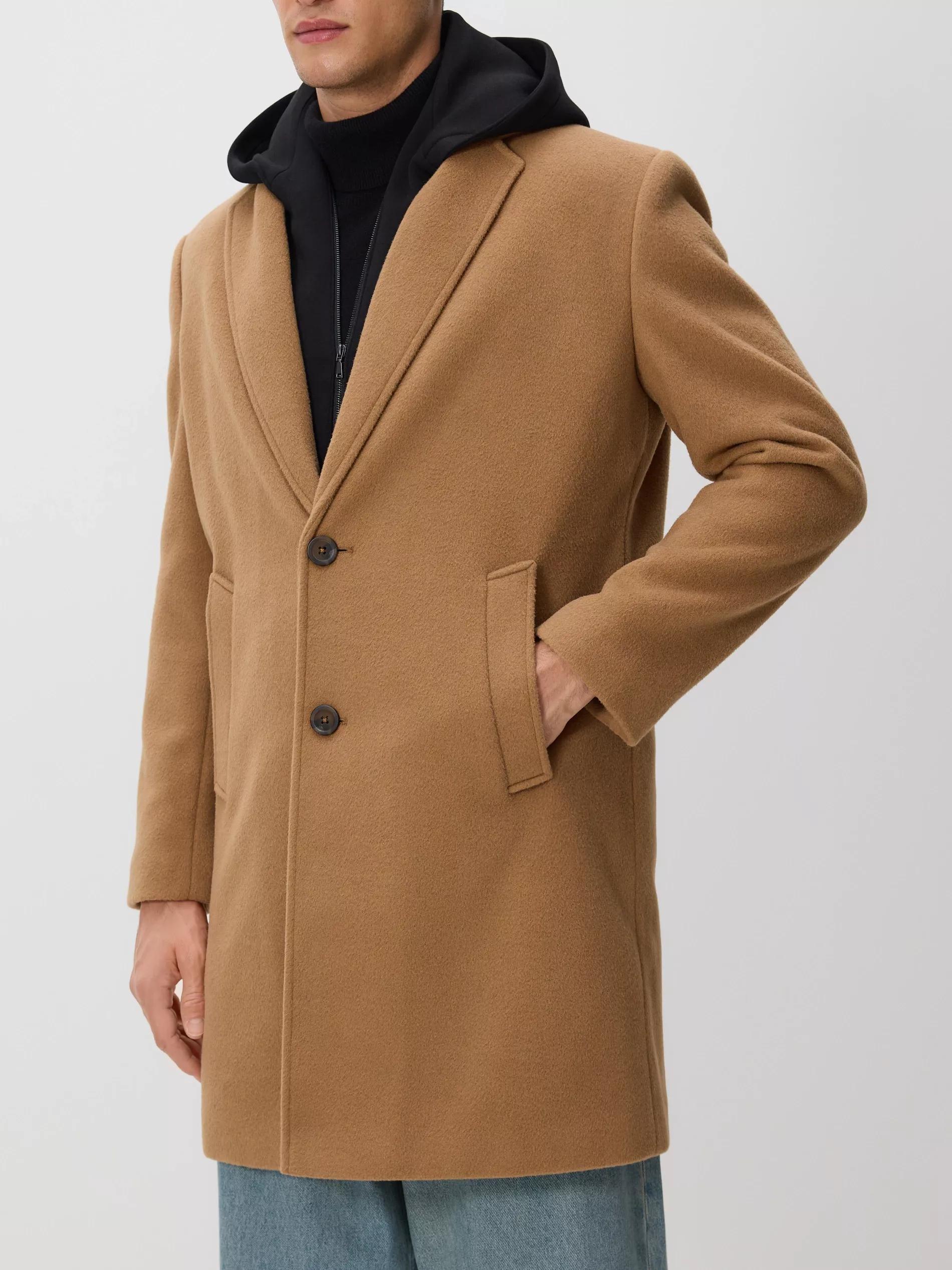Beige Longline Hooded Coat, Beige, large image number 0