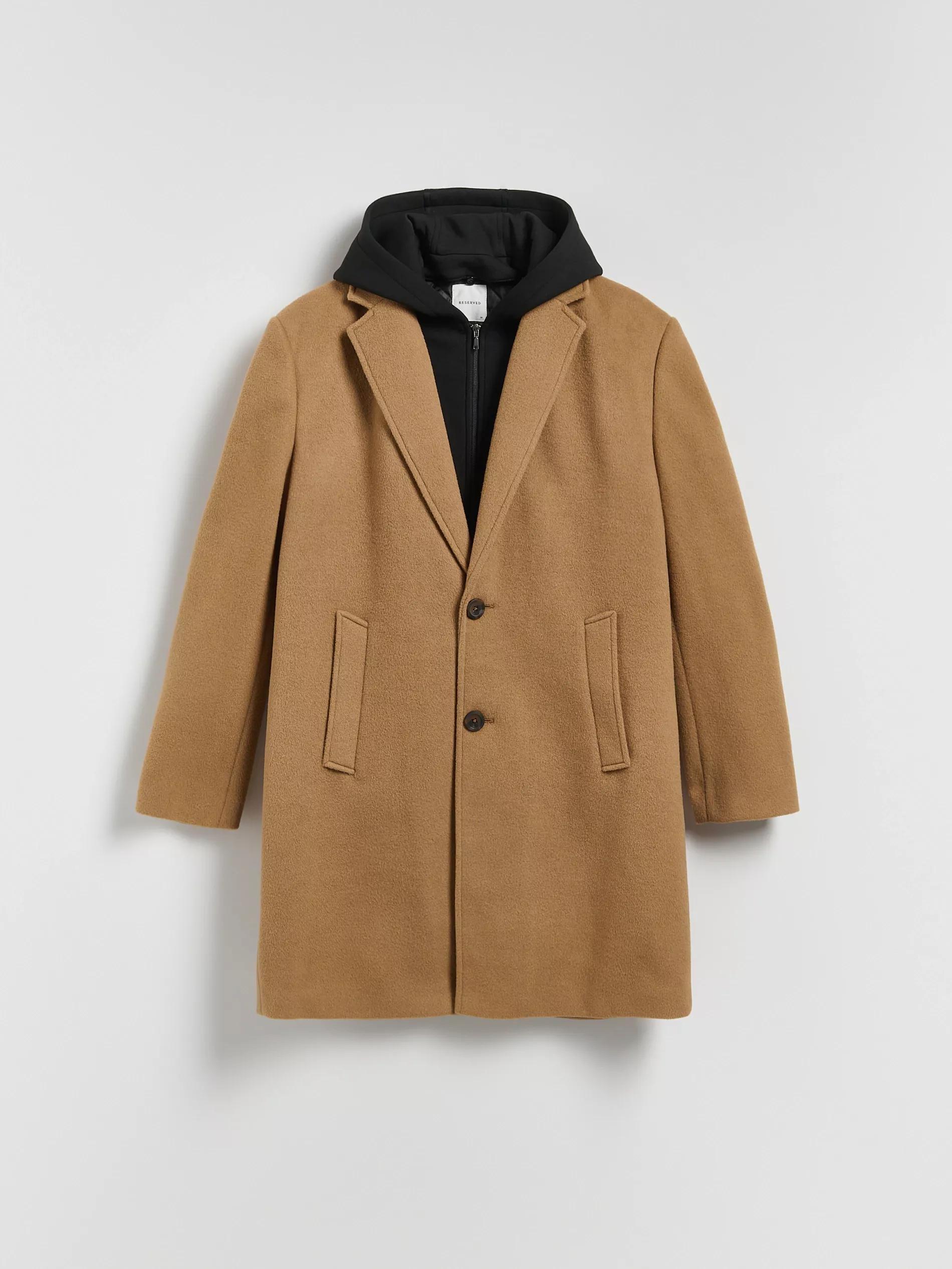 Beige Longline Hooded Coat, Beige, large image number 4