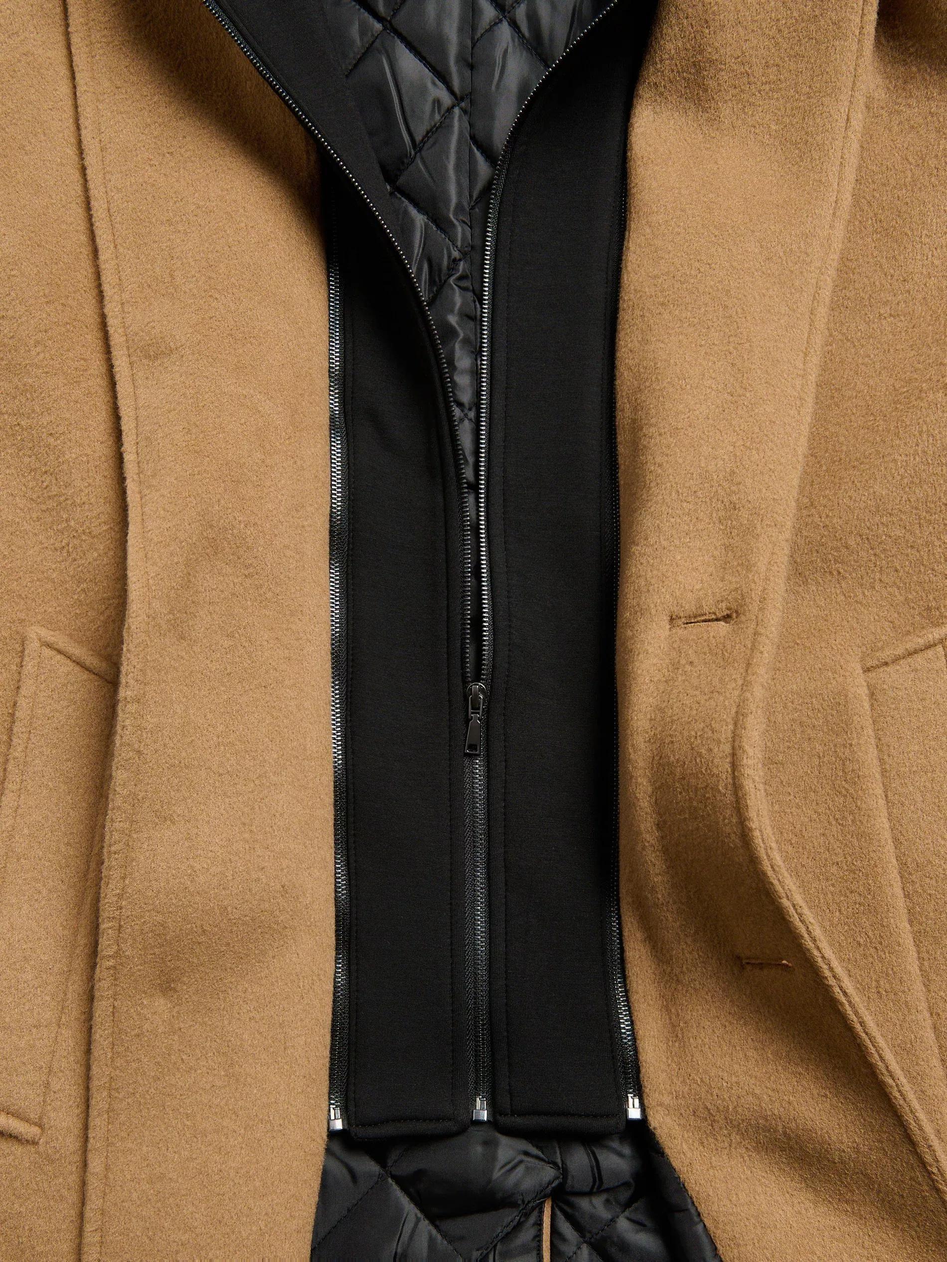 Beige Longline Hooded Coat, Beige, large image number 5