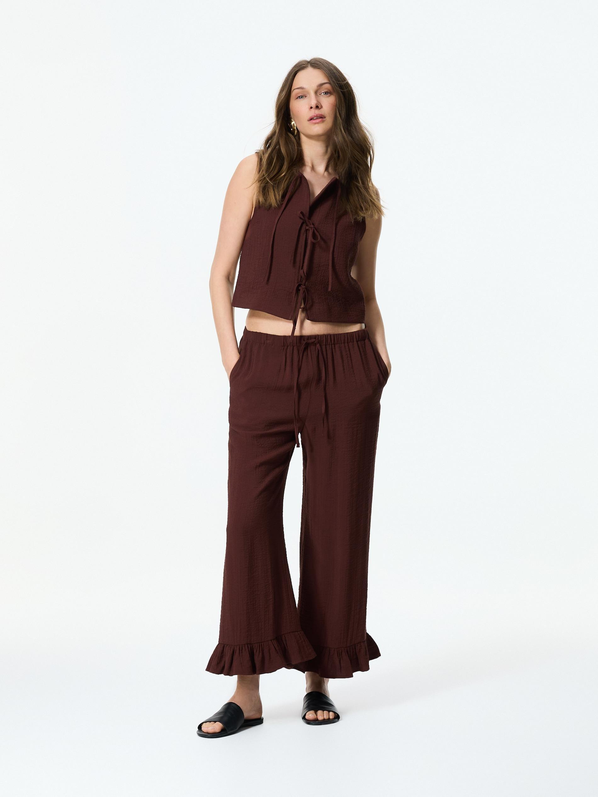 Maroon Viscose Rich Vest, Burgundy, large image number 1