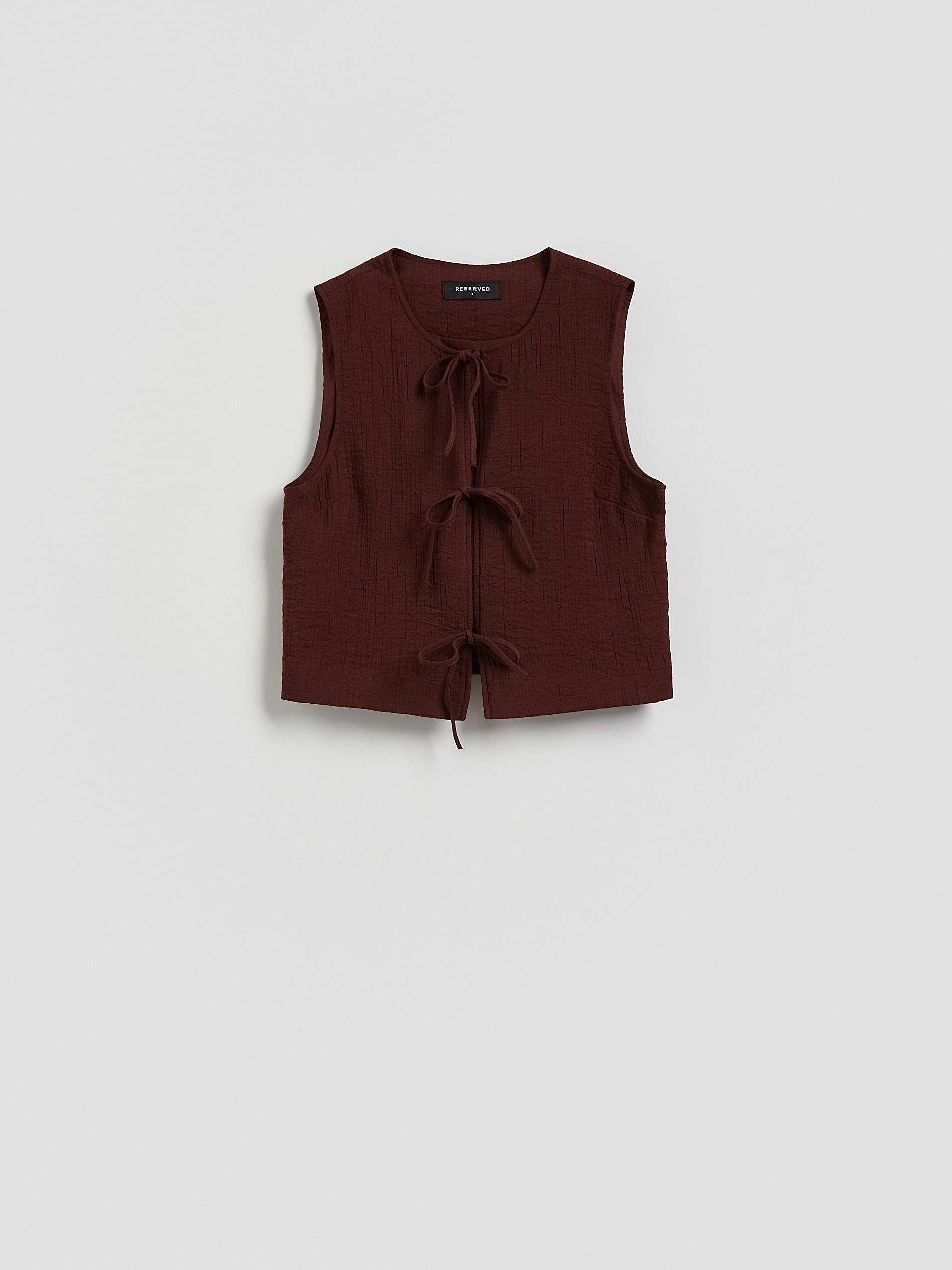 Maroon Viscose Rich Vest, Burgundy, large image number 4