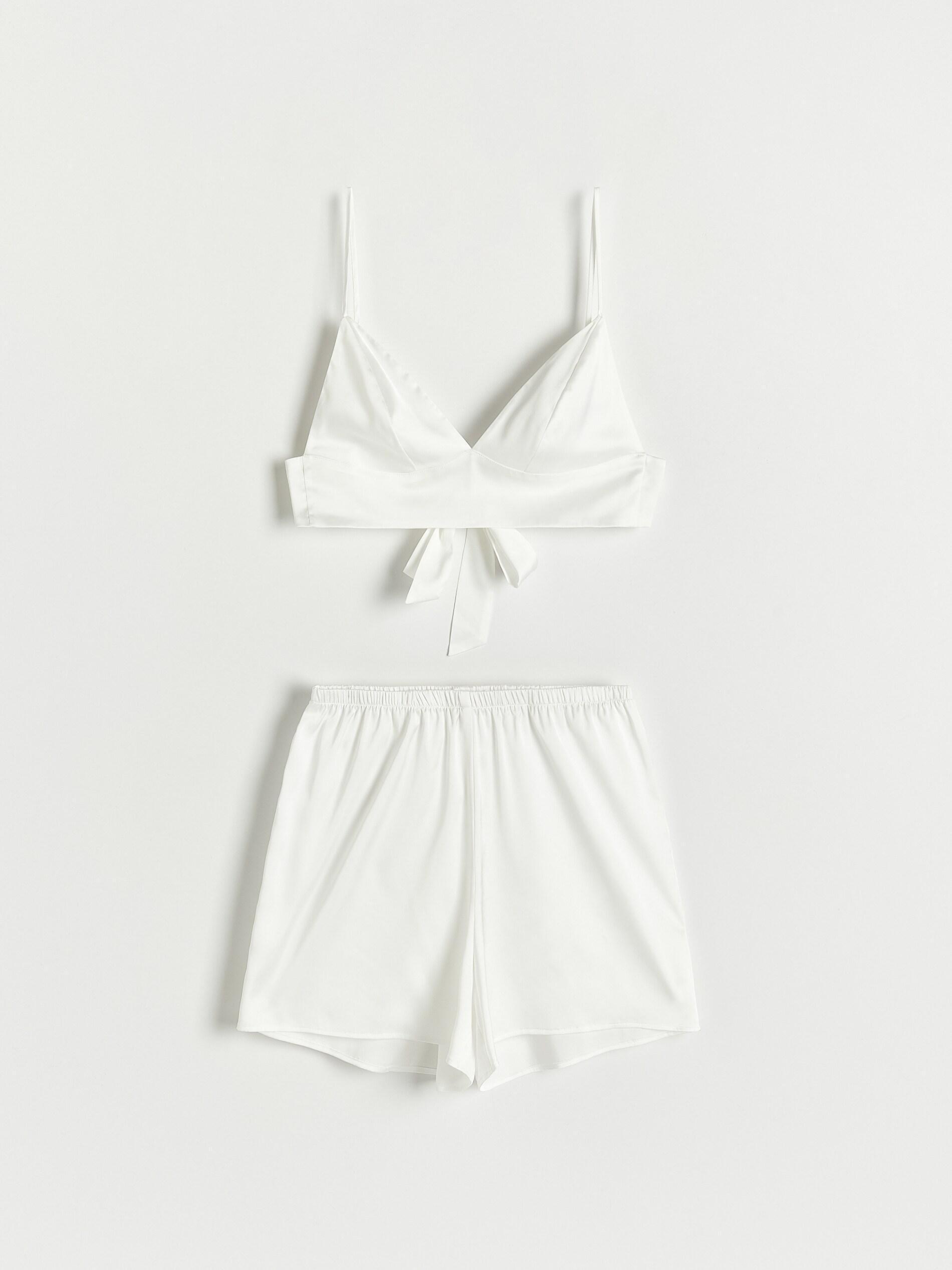 Cream Satin Pajama Set, , large image number 3