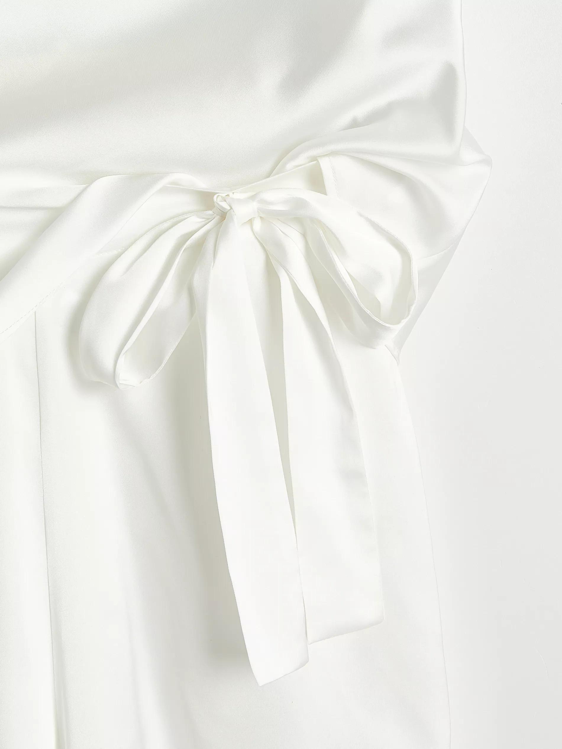 White Pajama Set In Two Parts, , large image number 5