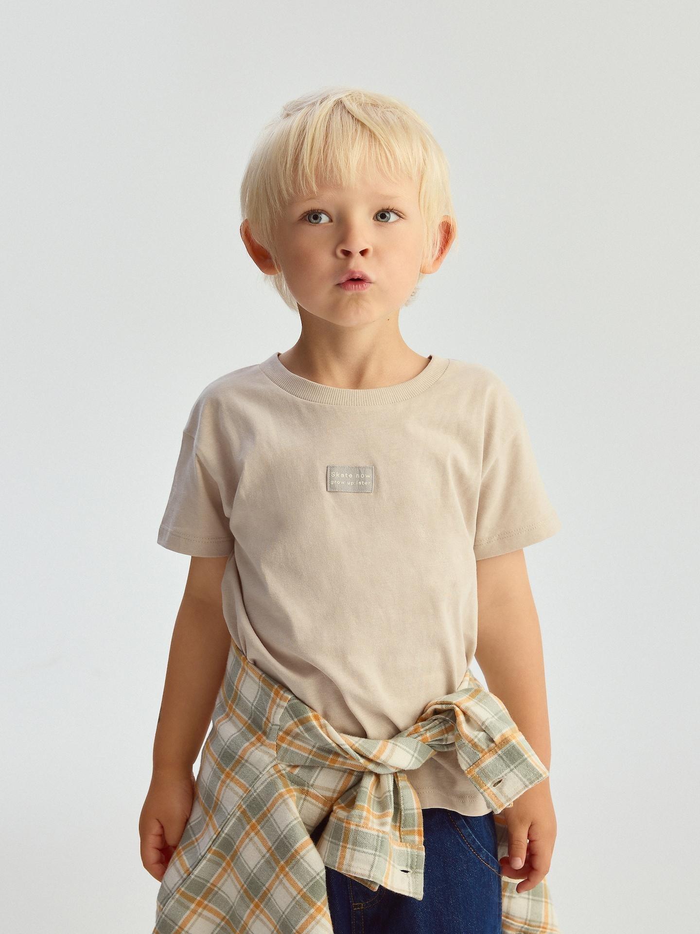Beige T-Shirt With Patch, Beige, large image number 0