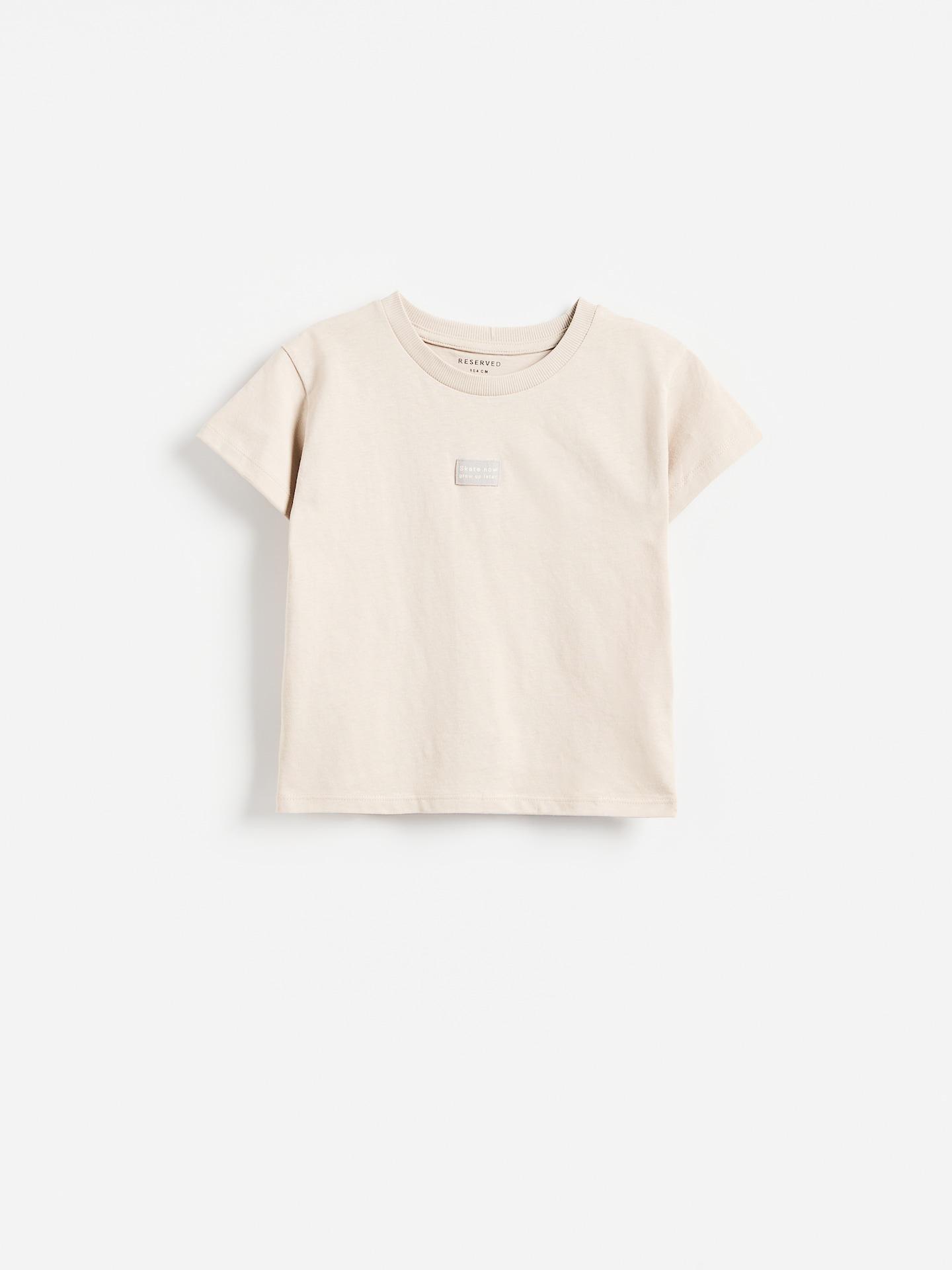 Beige T-Shirt With Patch, Beige, medium