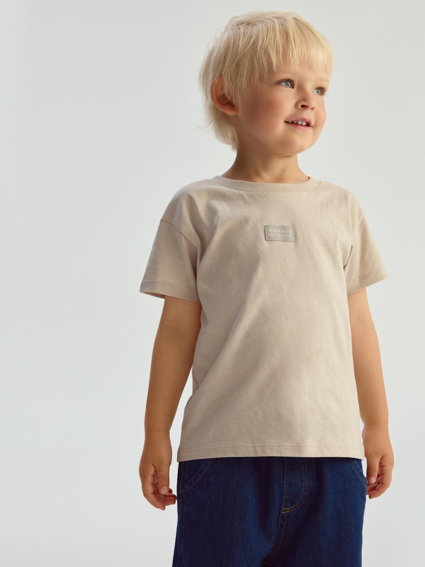 Beige T-Shirt With Patch, Beige, large image number 4