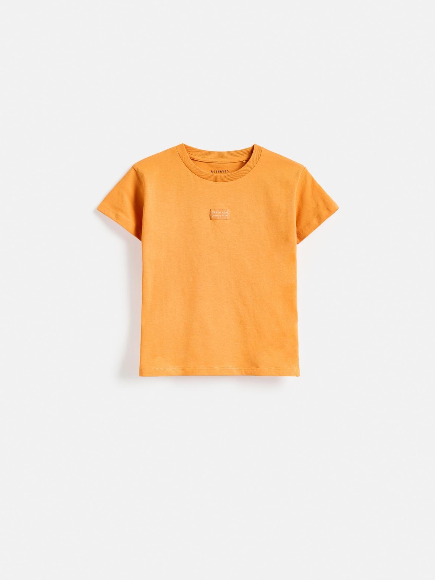 Orange T-Shirt With Patch, Orange, medium